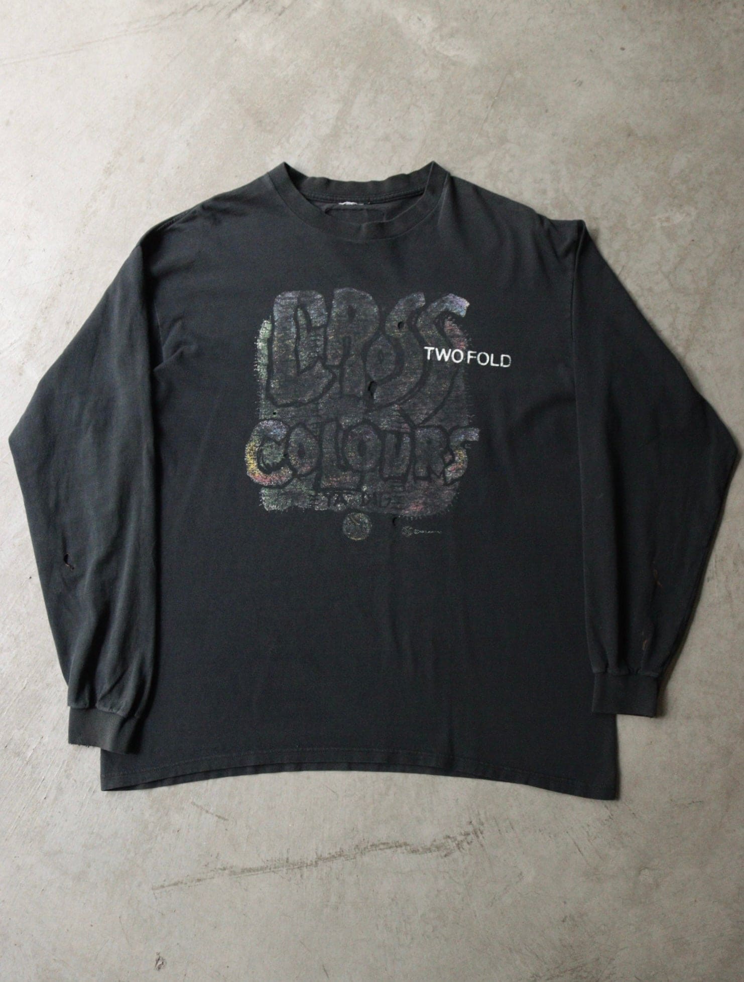 1990S DISTRESSED TWO FOLD L/S TEE