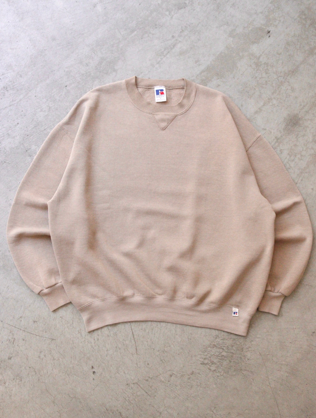 1990S FADED BLANK BEIGE RUSSELL SWEATSHIRT