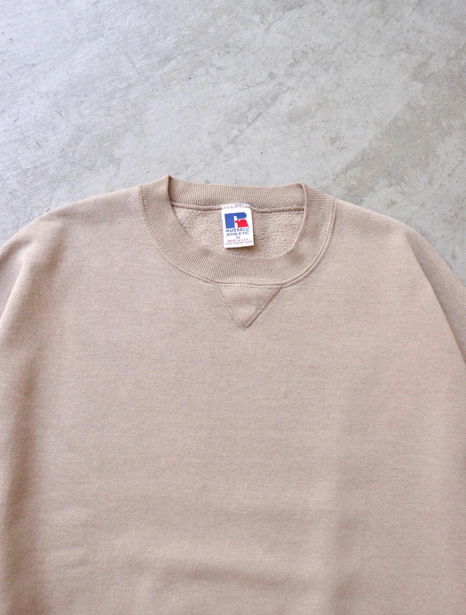 1990S FADED BLANK BEIGE RUSSELL SWEATSHIRT