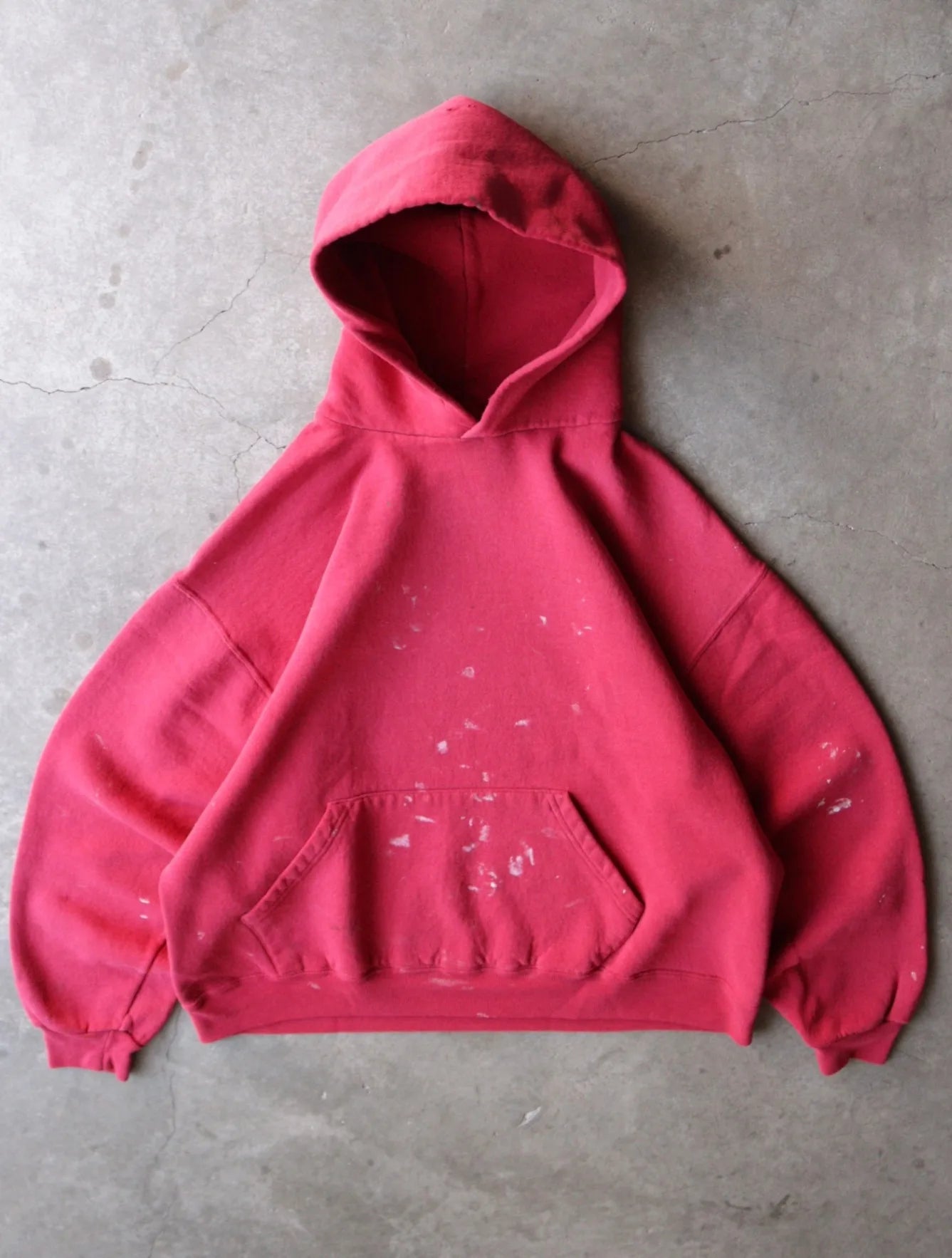 1990S FADED RED HOODED SWEATSHIRT