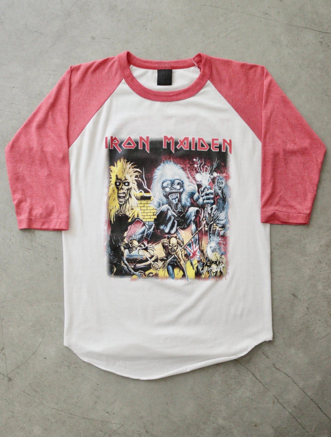 1980S IRON MAIDEN 3D EMBLEM TWO TONE TEE