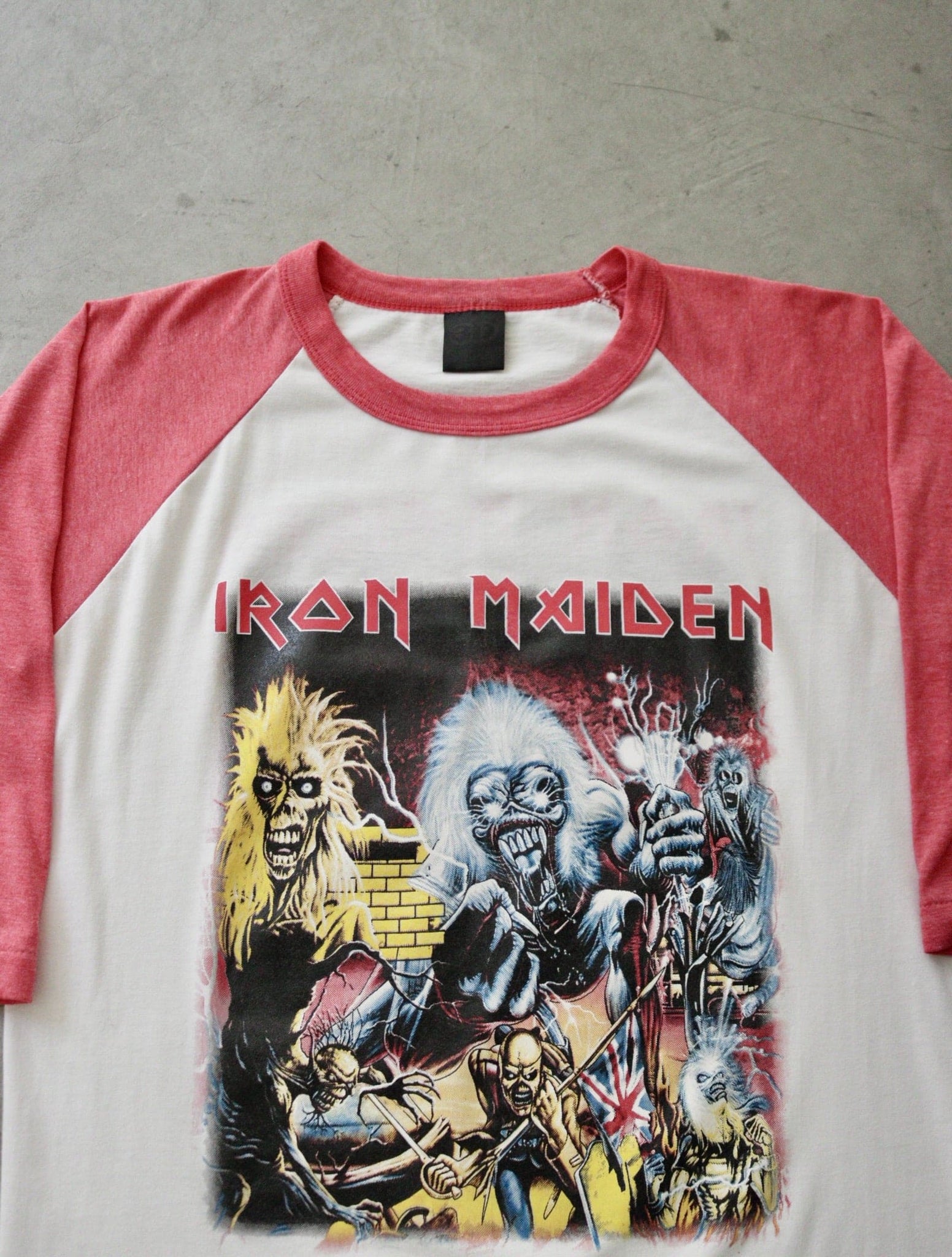 1980S IRON MAIDEN 3D EMBLEM TWO TONE TEE