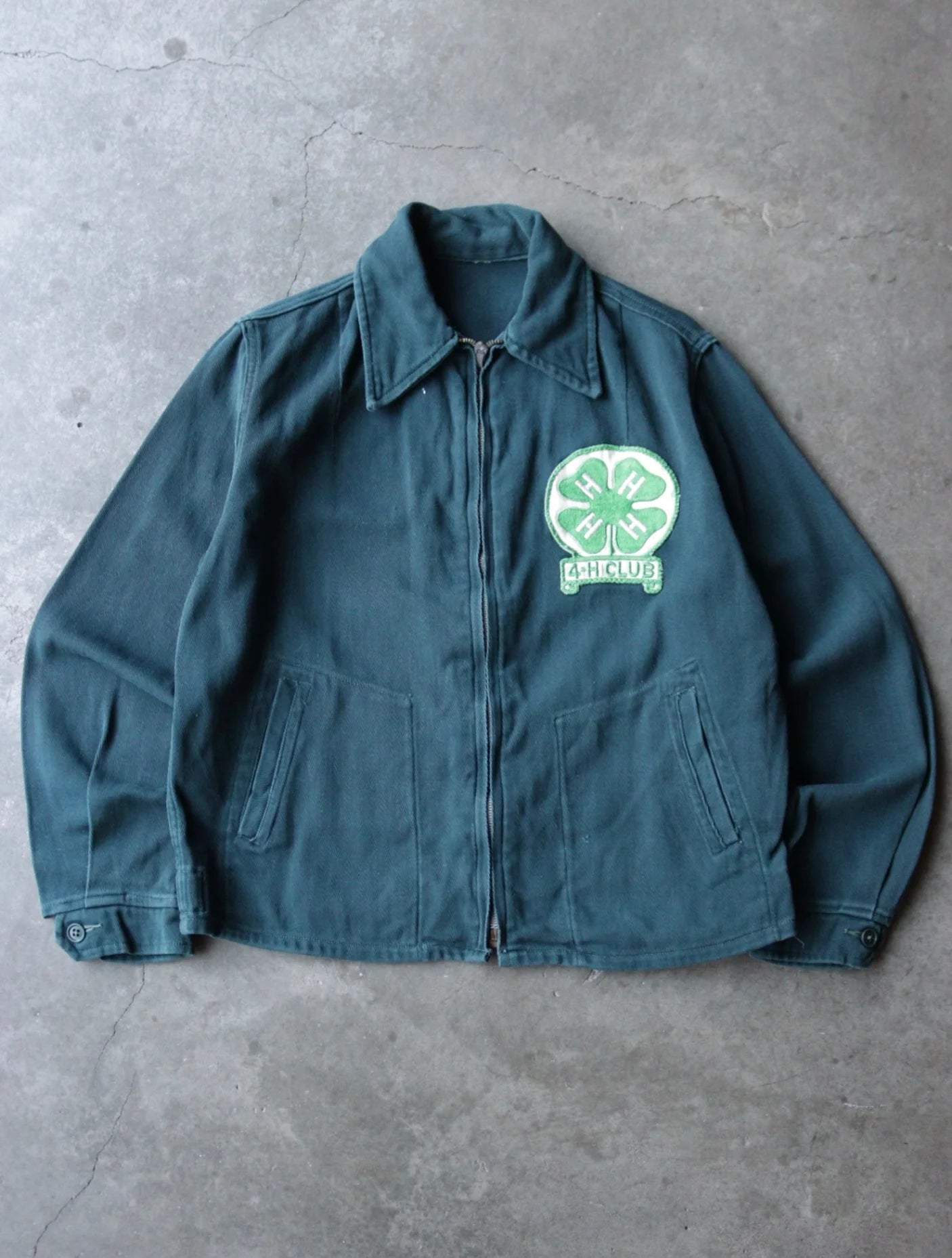 1950S GREEN HHHH WHIPCORD WORK JACKET