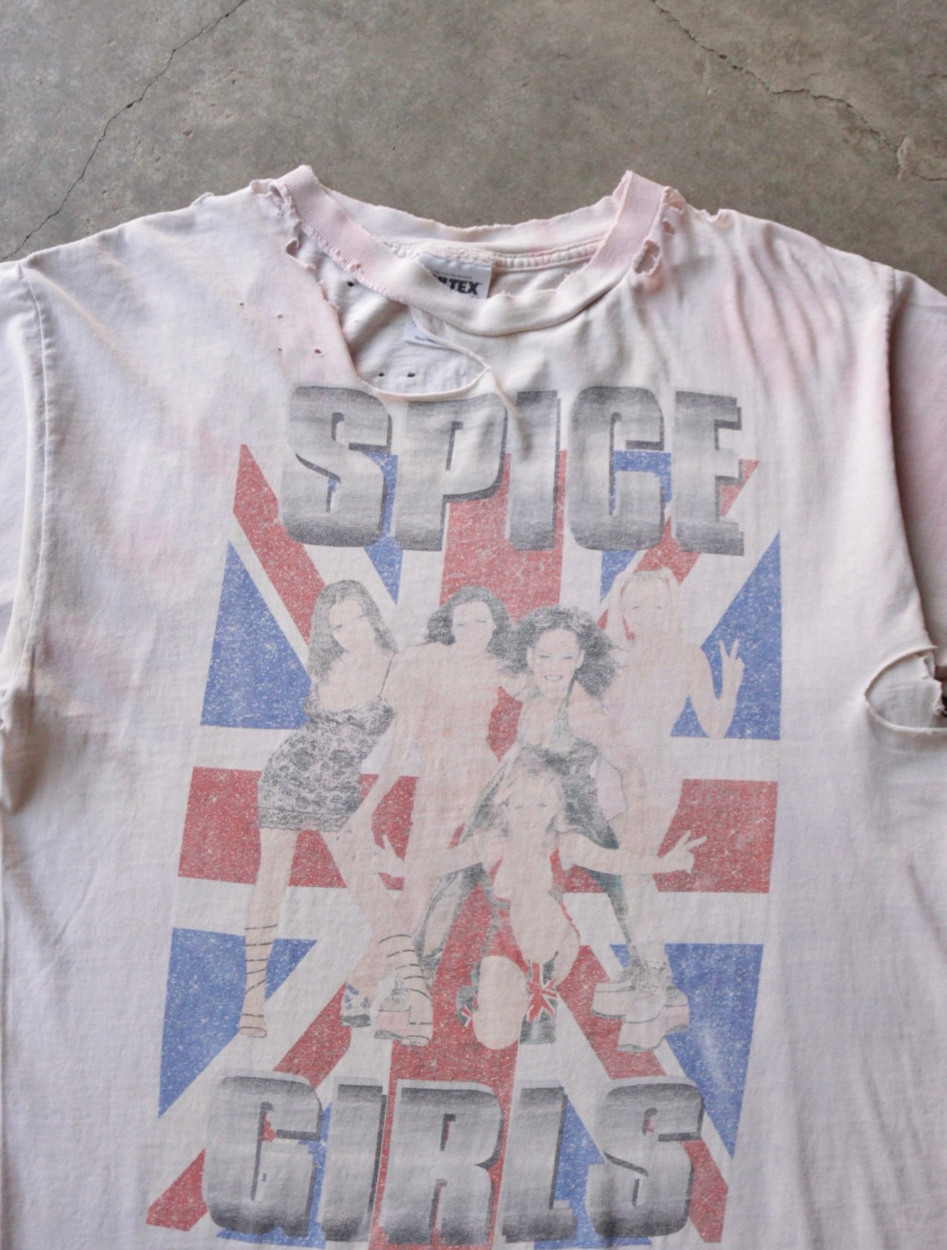 1990S THRASHED SPICE GIRLS BAND TEE