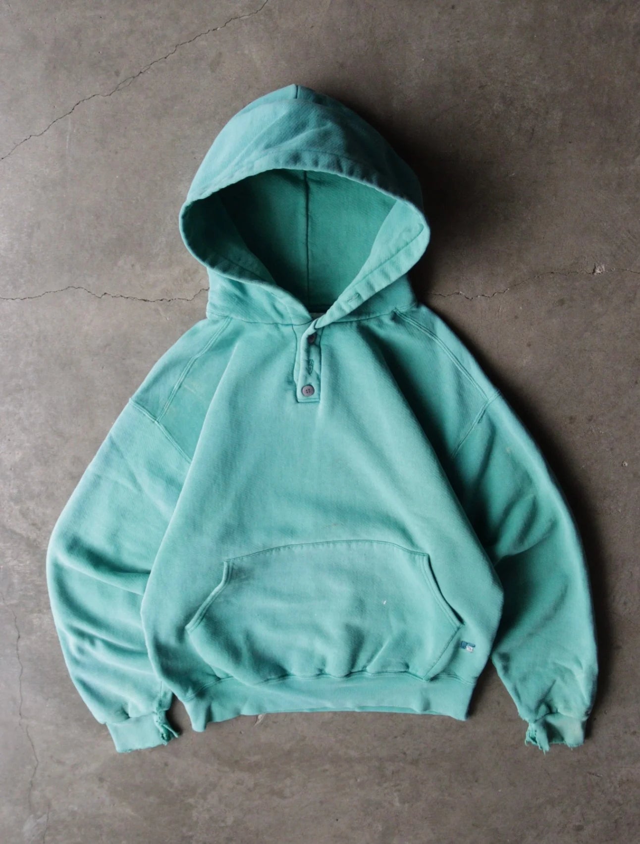 1990S AQUA HOODED SWEATSHIRT