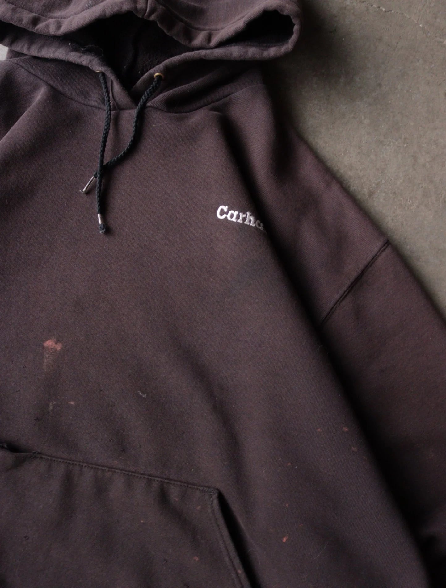 1990S CARHARTT DISTRESSED HOODED SWEATSHIRT