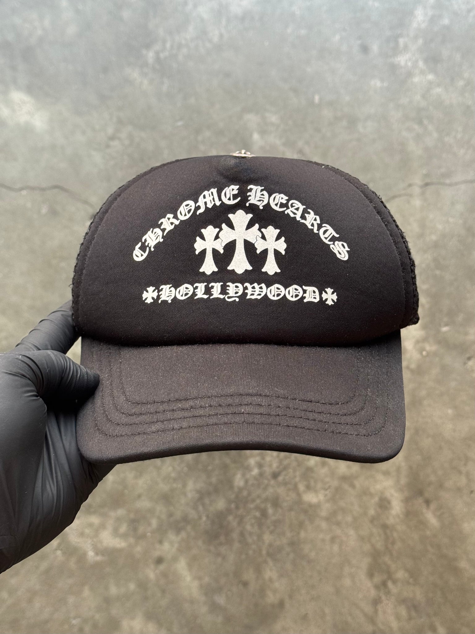 2000S CHROME HEARTS TRIPLE CROSS TRUCKER HAT