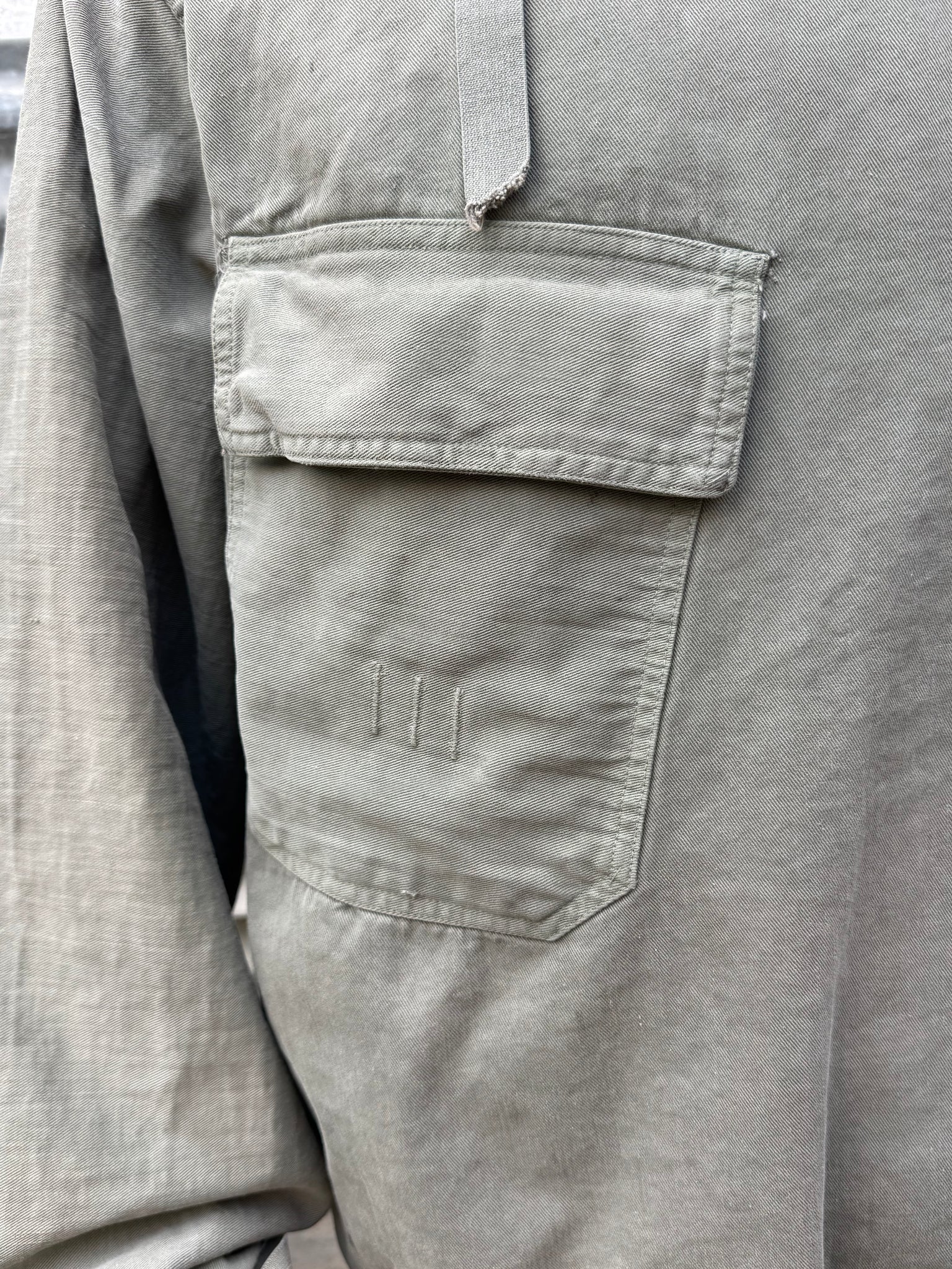 1940S WWII USN FADED GREEN GUNNER SMOCK JACKET