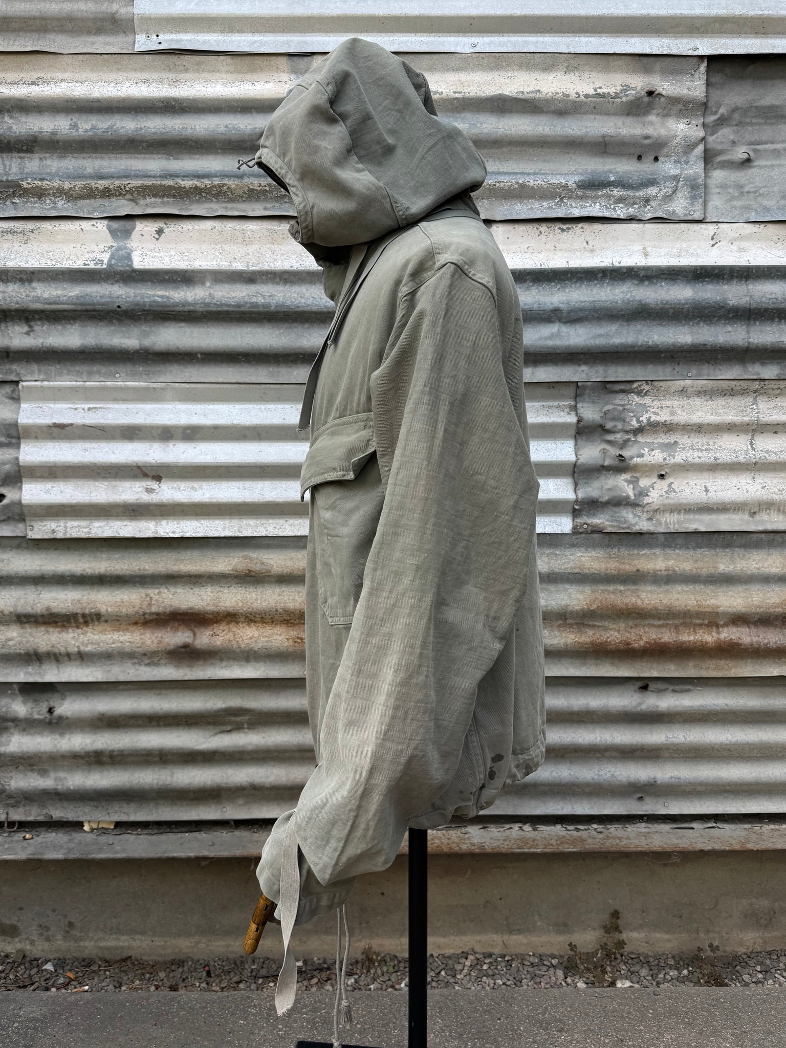 1940S WWII USN FADED GREEN GUNNER SMOCK JACKET