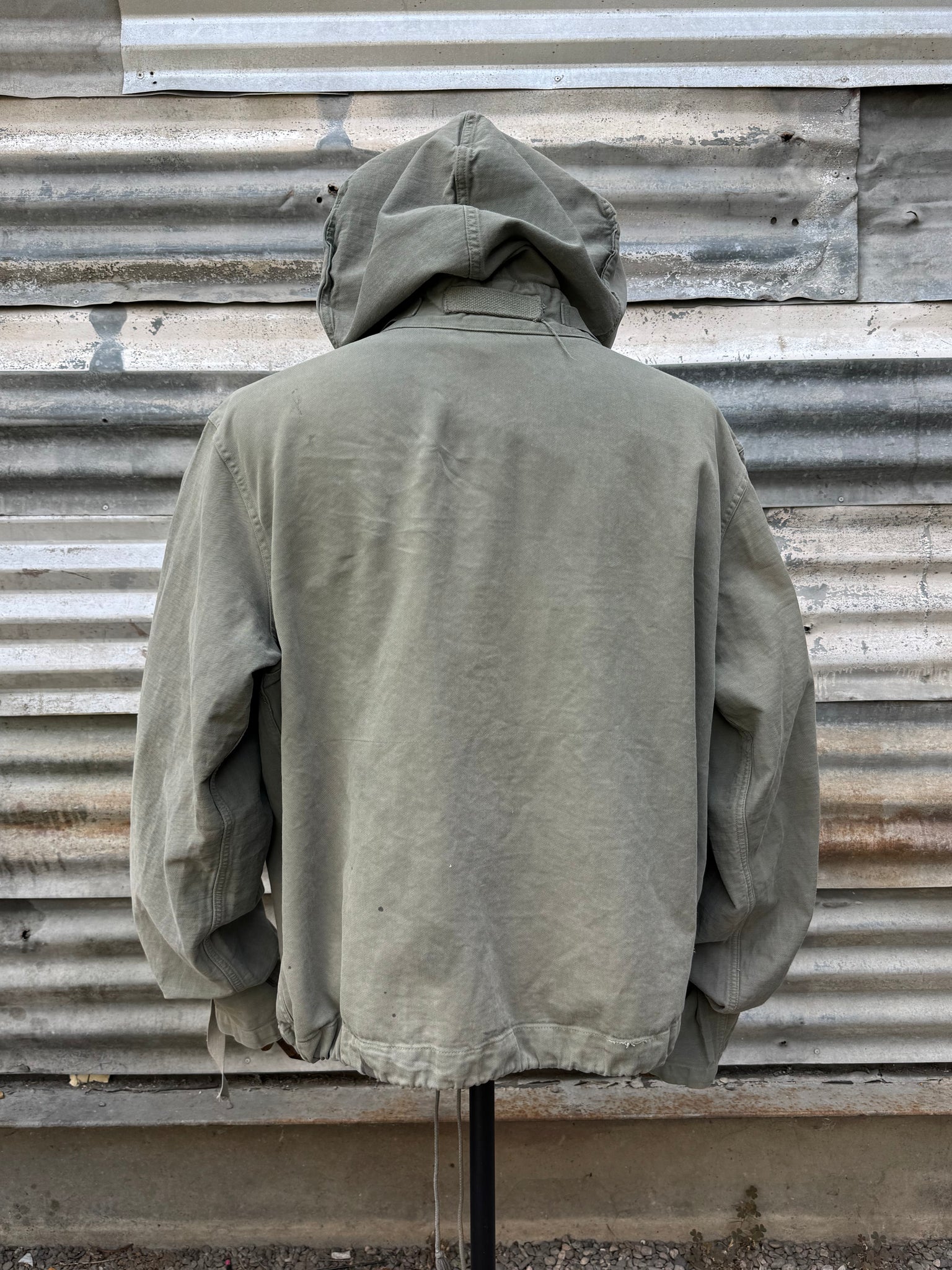 1940S WWII USN FADED GREEN GUNNER SMOCK JACKET