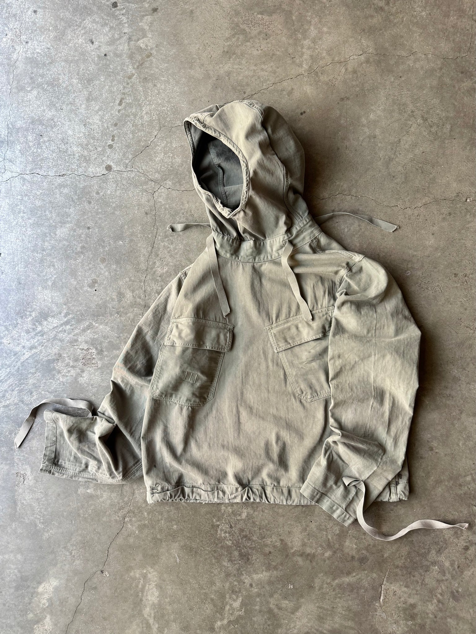 1940S WWII USN FADED GREEN GUNNER SMOCK JACKET