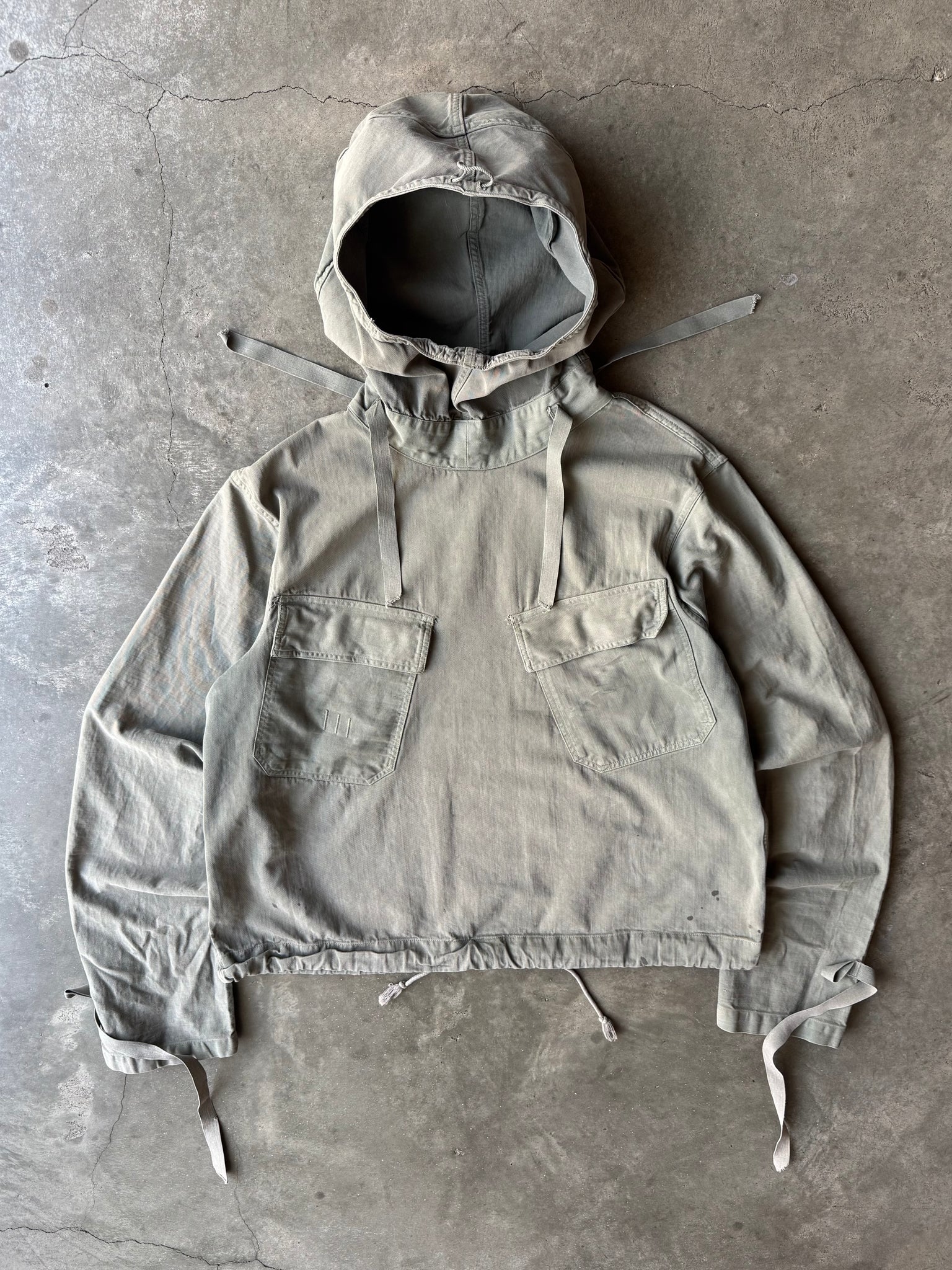 1940S WWII USN FADED GREEN GUNNER SMOCK JACKET