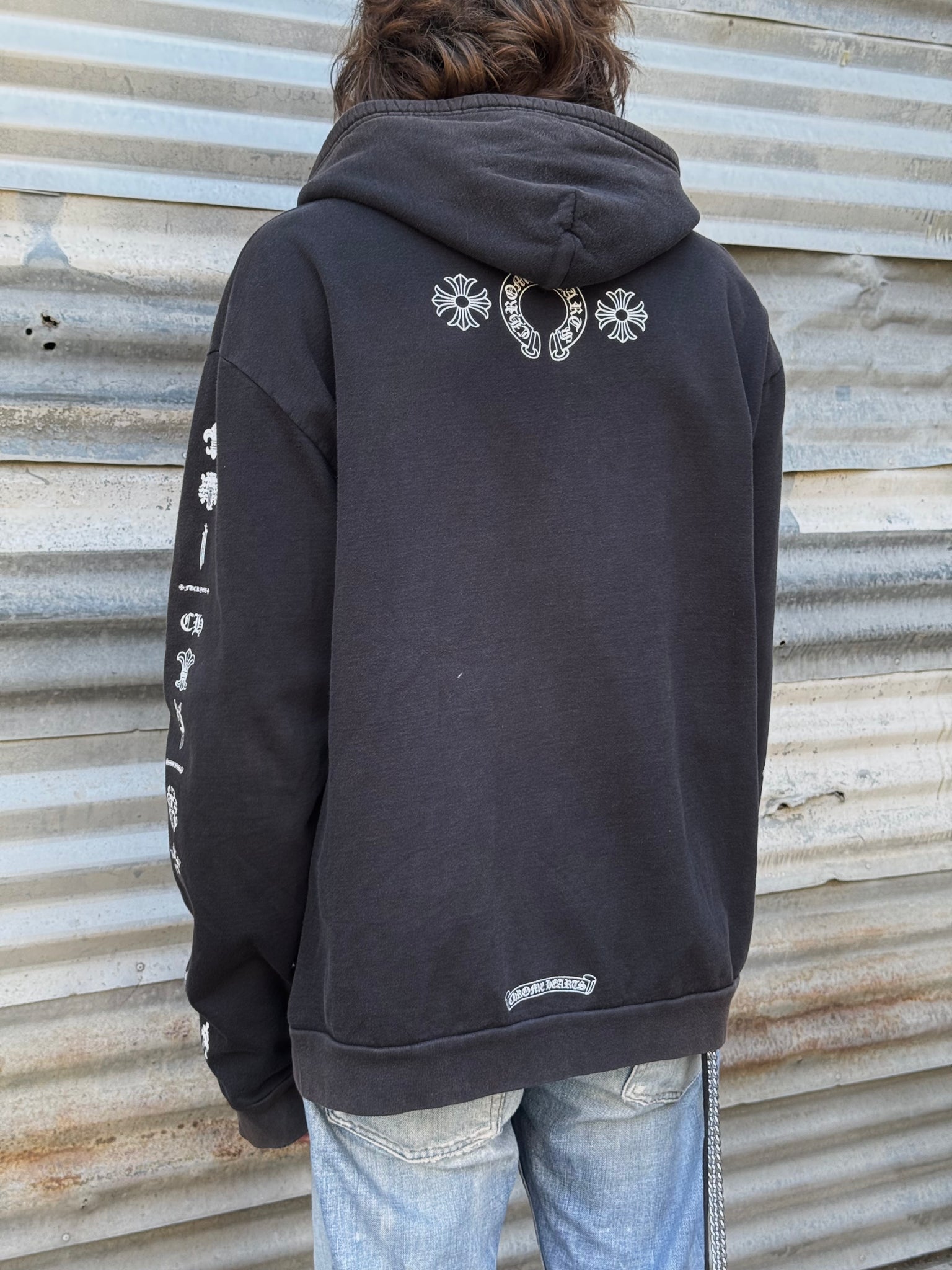 2000S CHROME HEARTS DAGGER ZIP UP HOODED SWEATSHIRT
