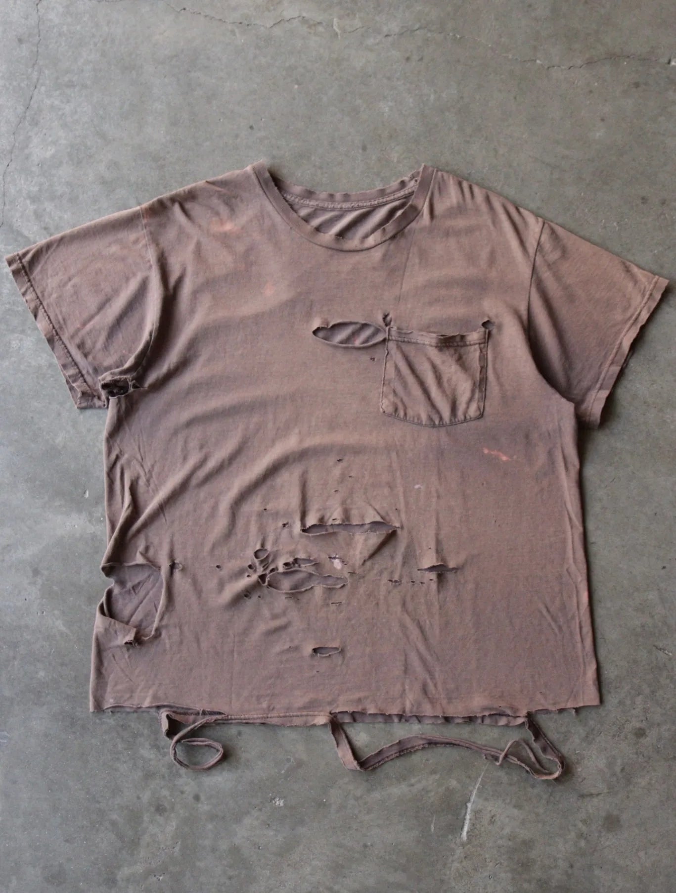 1990S THRASHED BROWN BLANK TEE