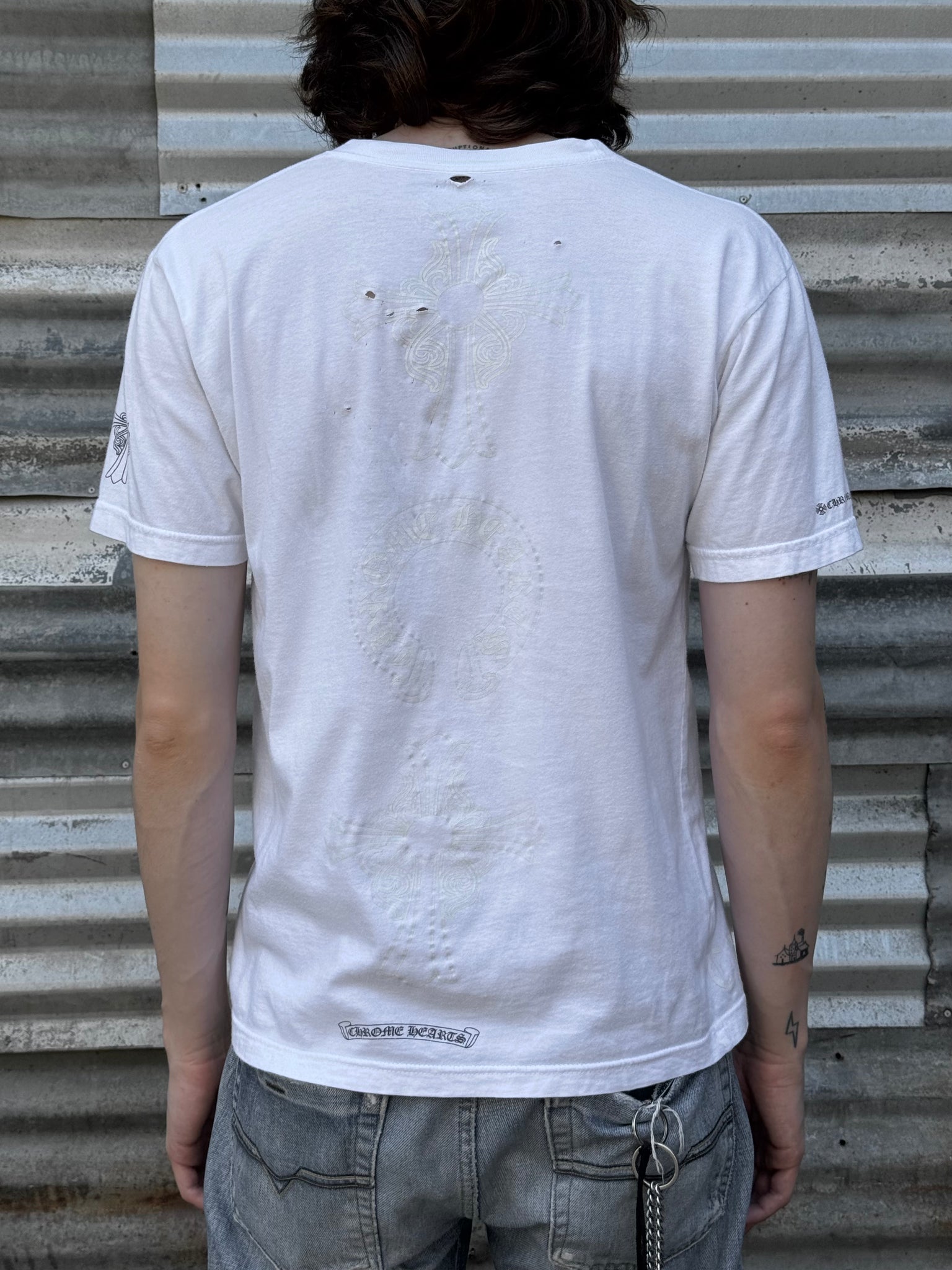 1990S CHROME HEARTS TONAL CROSS TEE