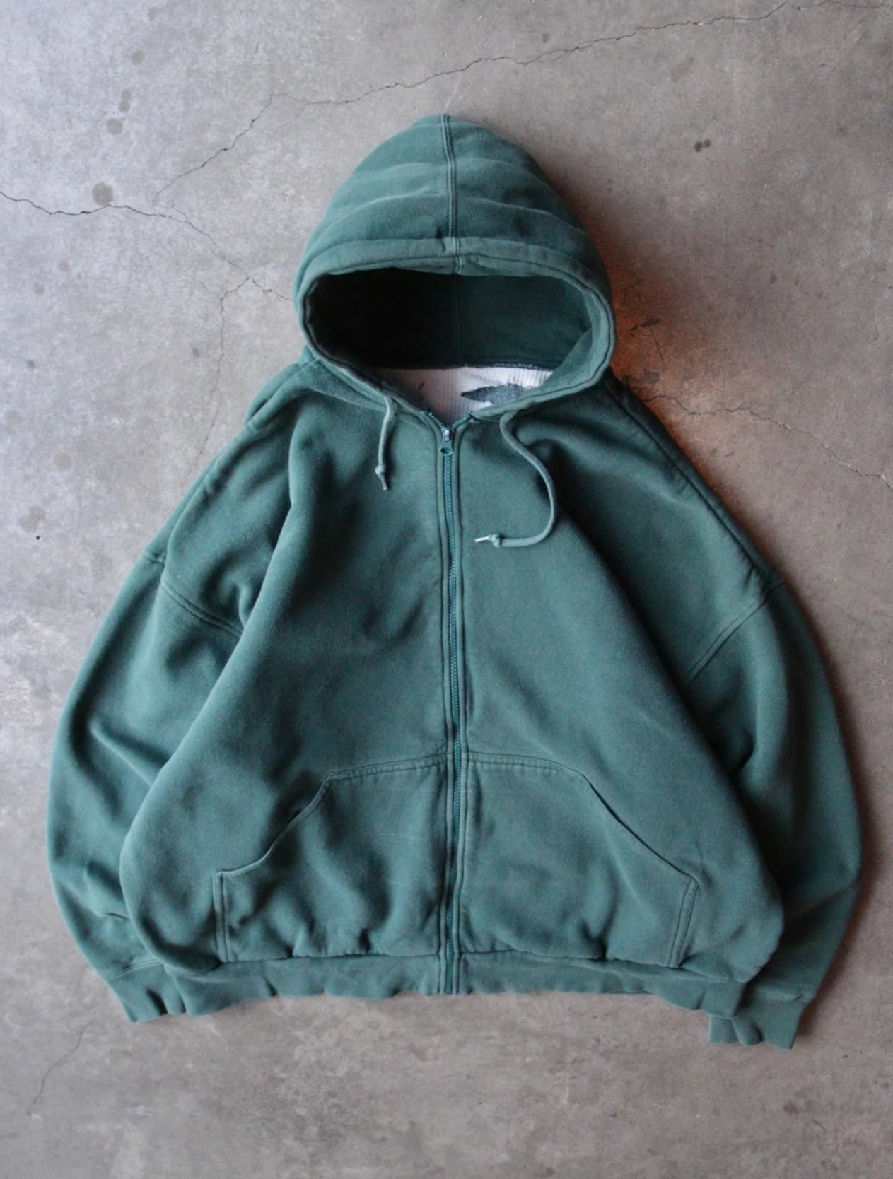 1990S THERMAL LINED ZIP UP HOODED SWEATSHIRT