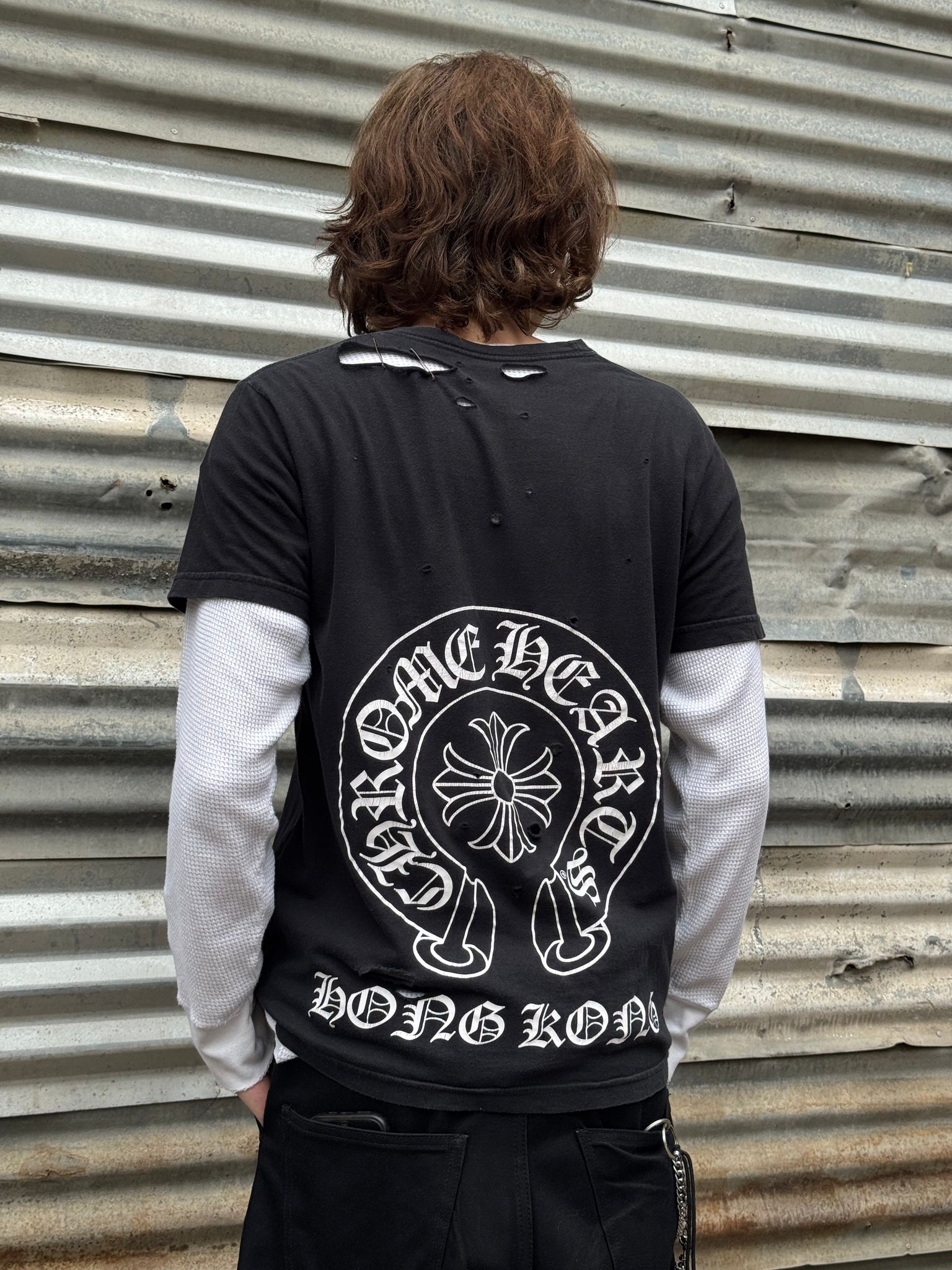 2000S CHROME HEARTS HONG KONG THRASHED TEE