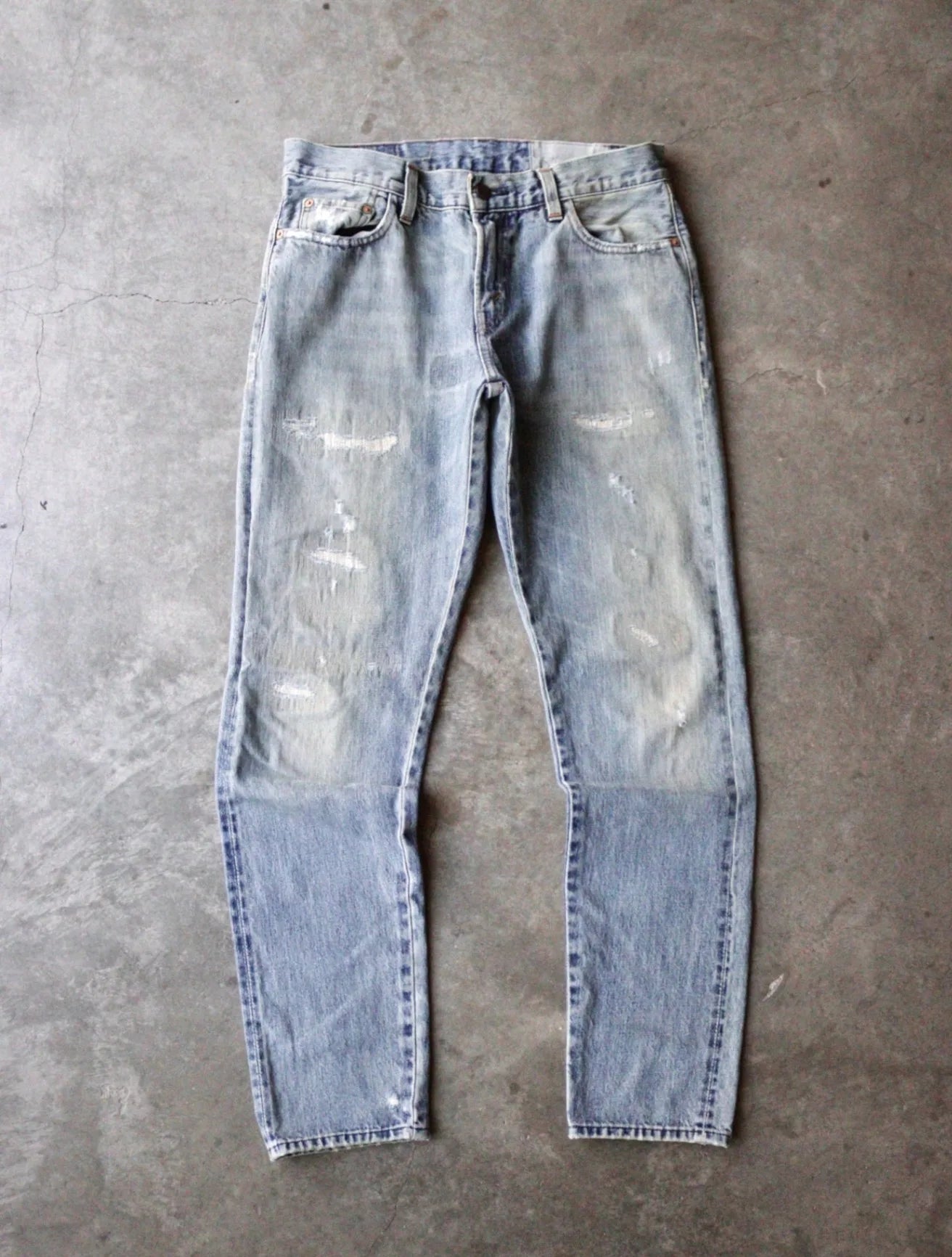 1990S LEVI'S LVC SELVEDGE REPAIRED DENIM PANTS