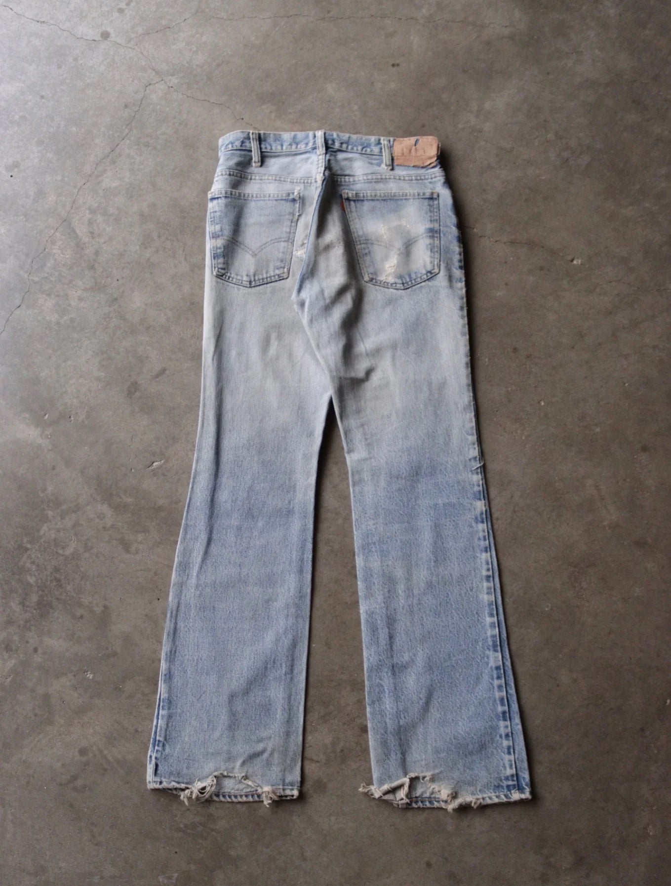 1970S PATCHWORK DISTRESSED LEVI'S 517 DENIM PANTS