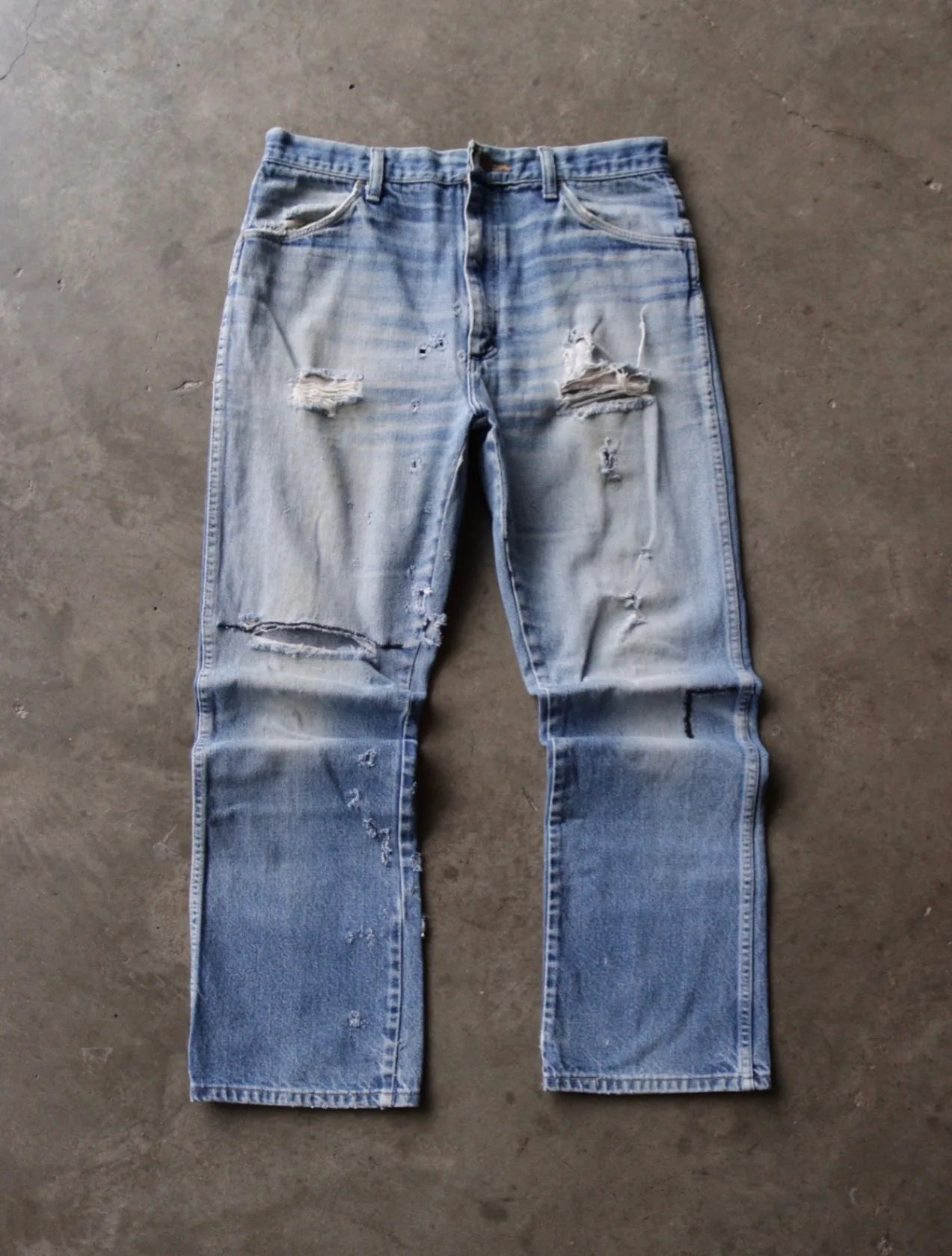 1990S THRASHED DENIM LEE PANTS