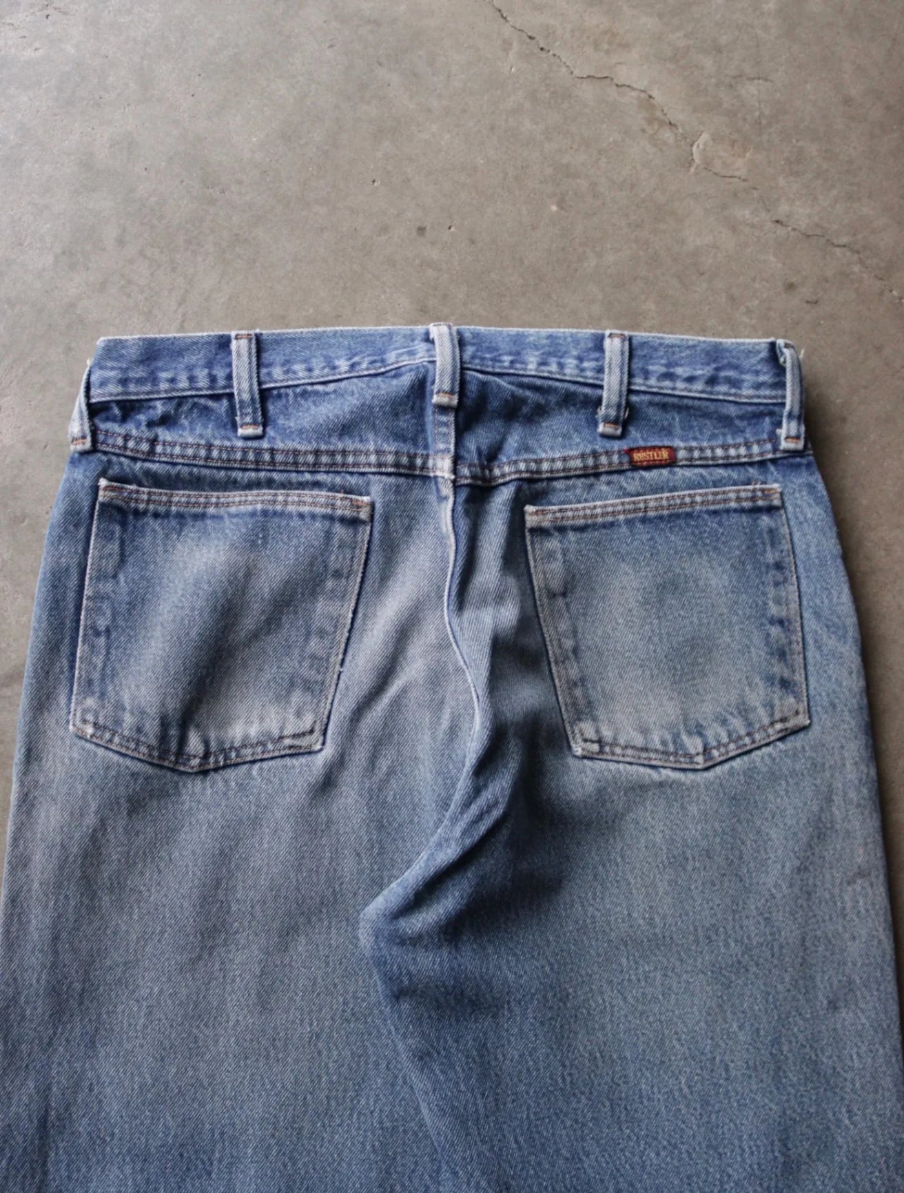 2000S DISTRESSED RUSTLER DENIM PANTS