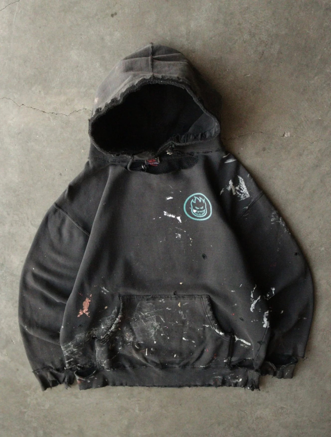 1990S THRASHED SPITFIRE HOODED SWEATSHIRT