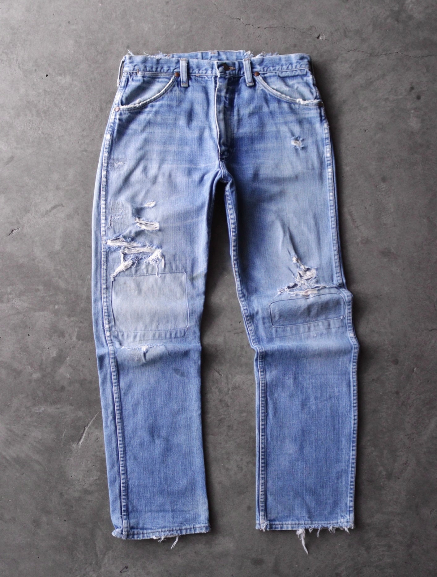 1960S MAVERICK REPAIRED DENIM PANTS