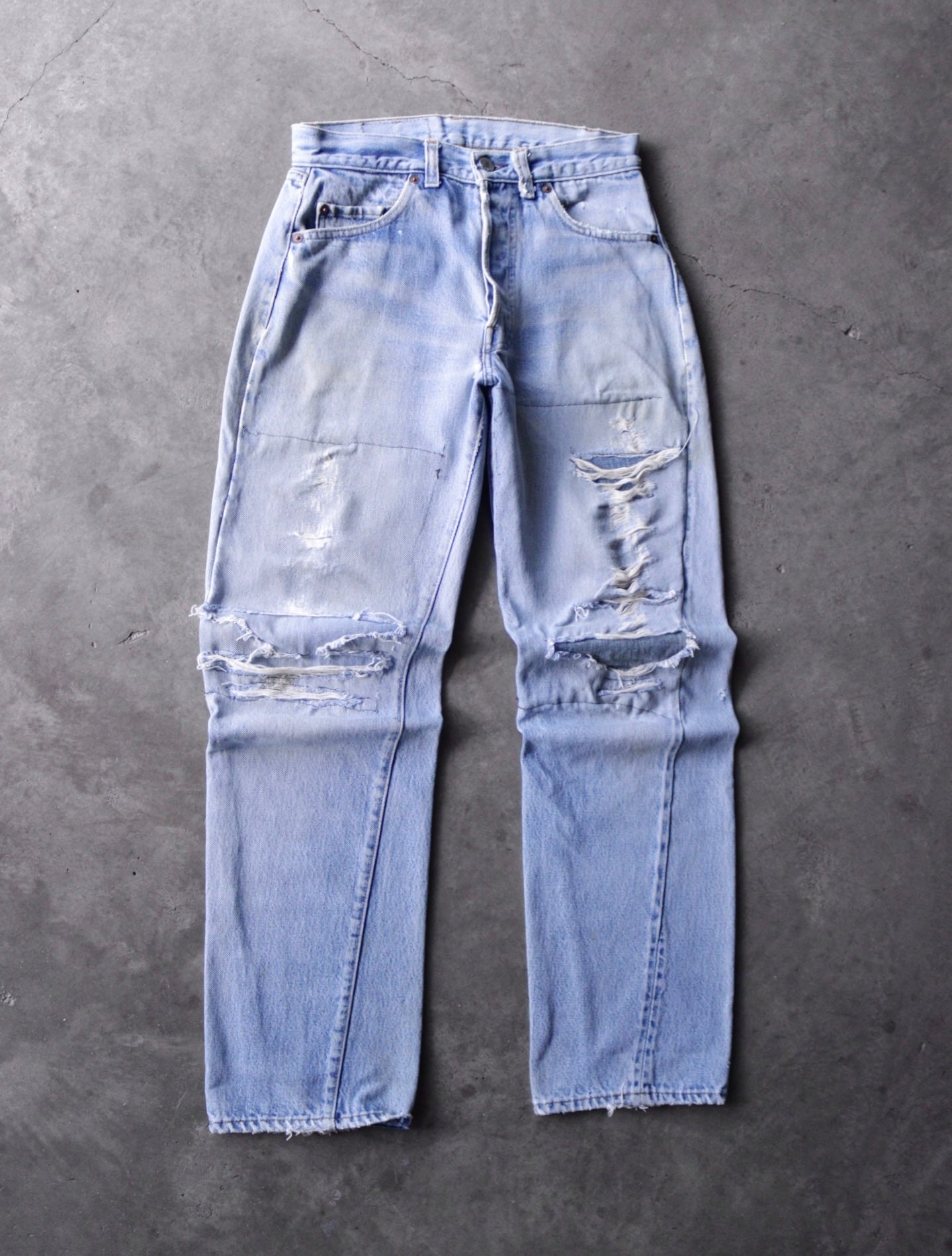 1970S LEVIS 501 SELVEDGE REPAIRED DENIM PANTS