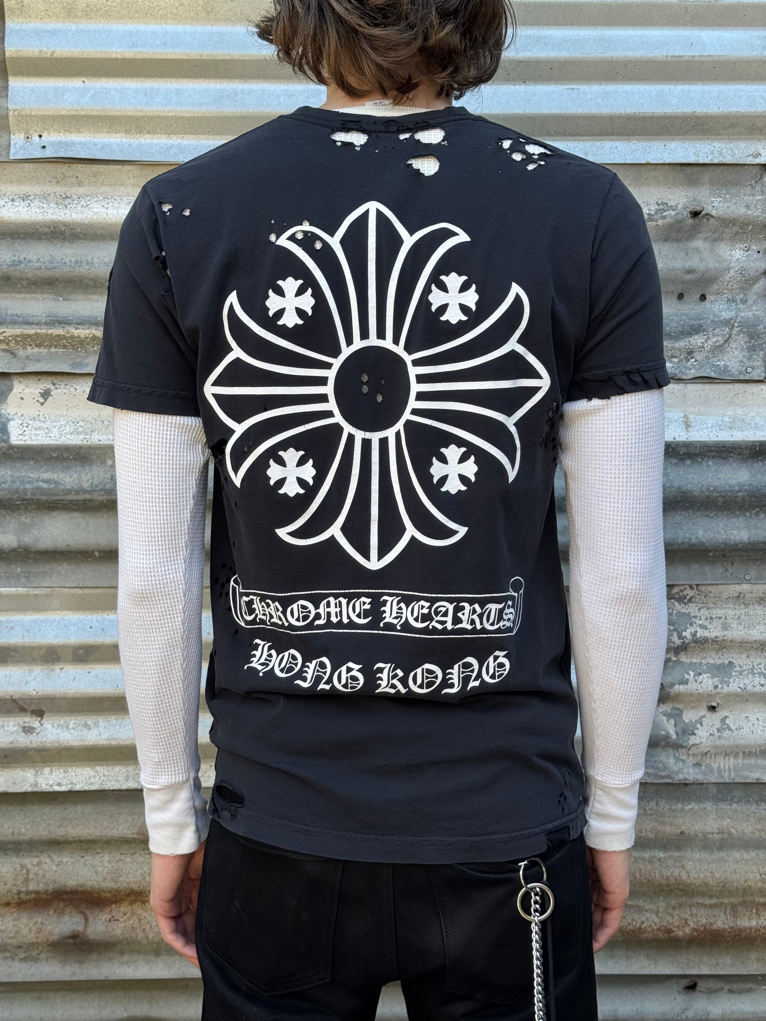 2000S CHROME HEARTS HONG KONG TEE + 70S THERMAL SHIRT