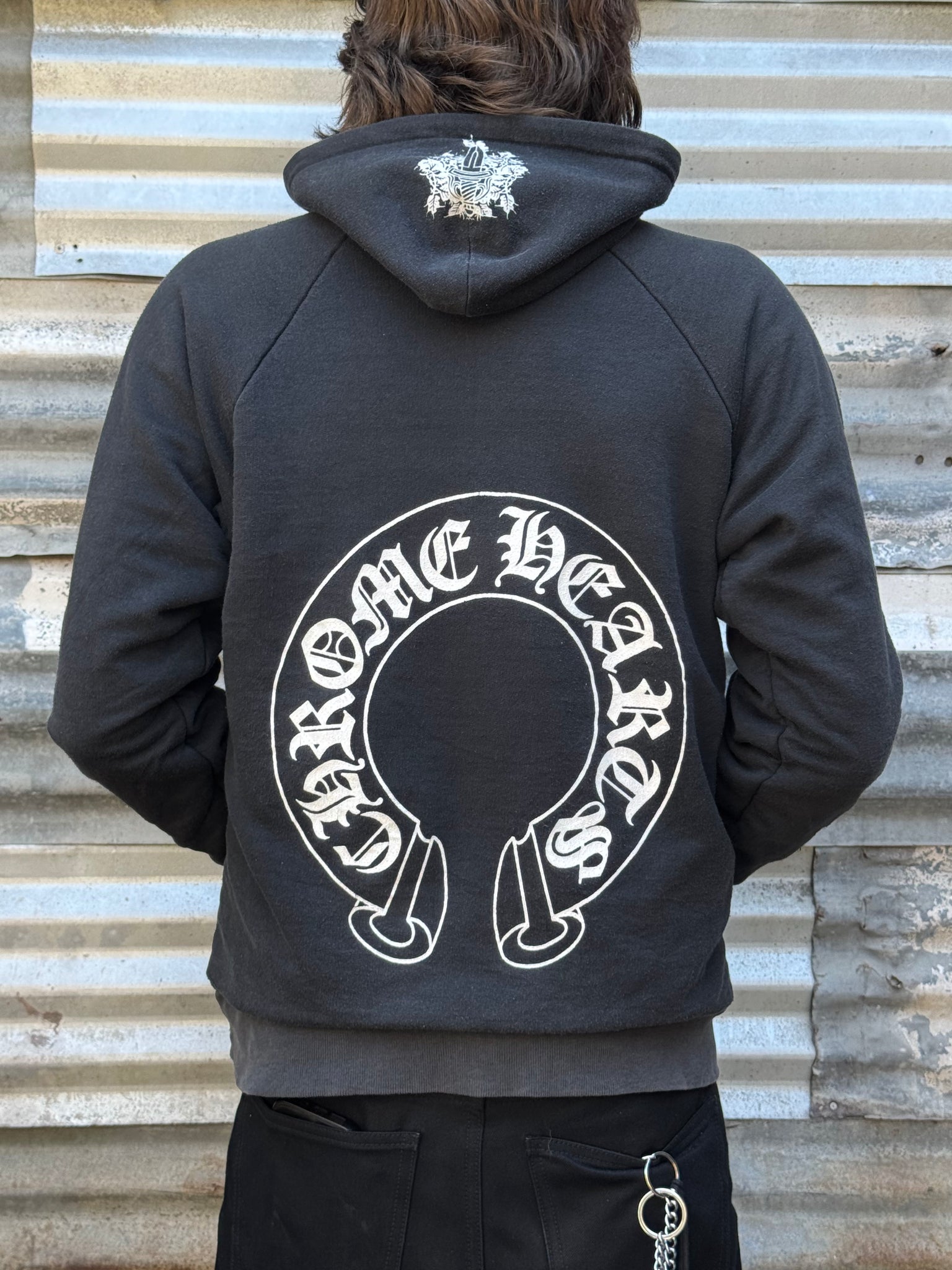 1990S CHROME HEARTS THERMAL LINED HOODED SWEATSHIRT