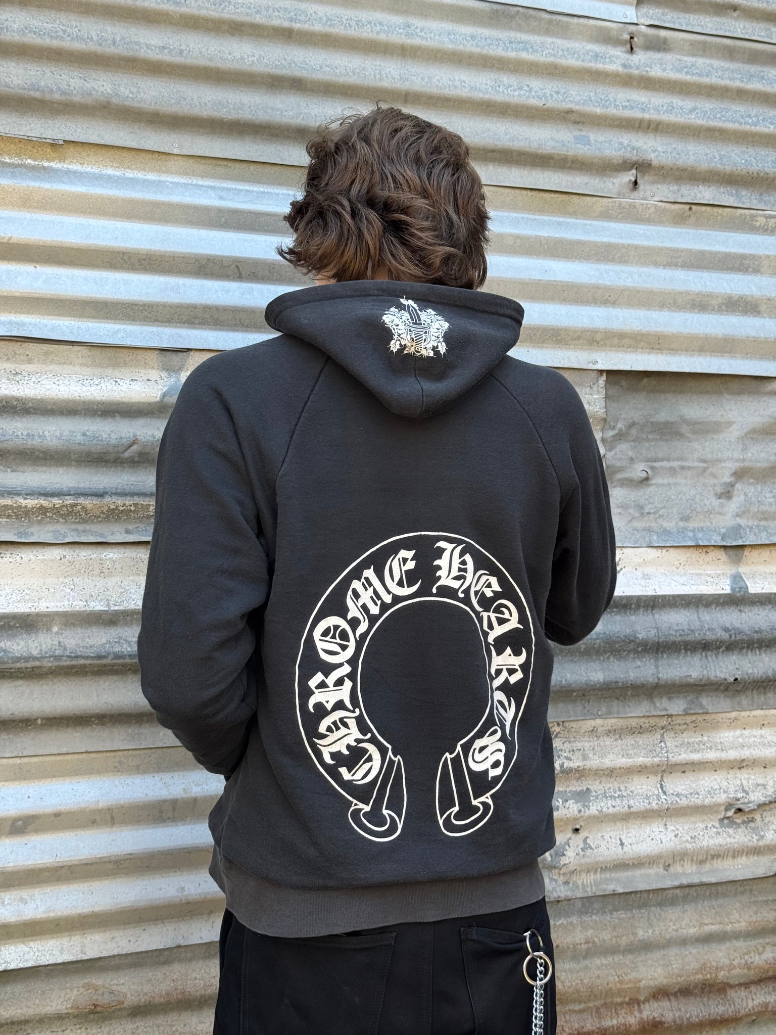 1990S CHROME HEARTS THERMAL LINED HOODED SWEATSHIRT