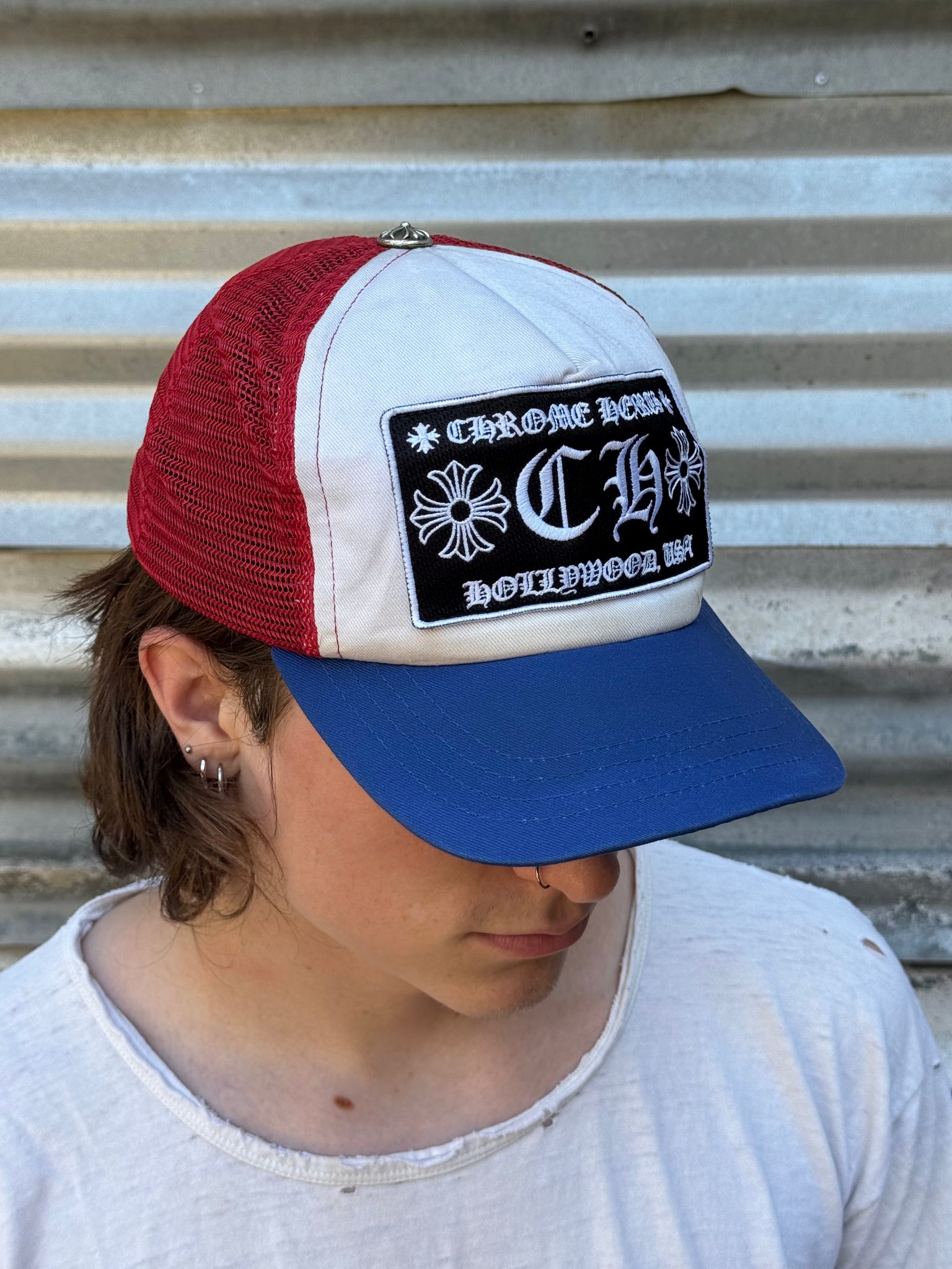 2000S CHROME HEARTS RED WHITE BLUE HAT