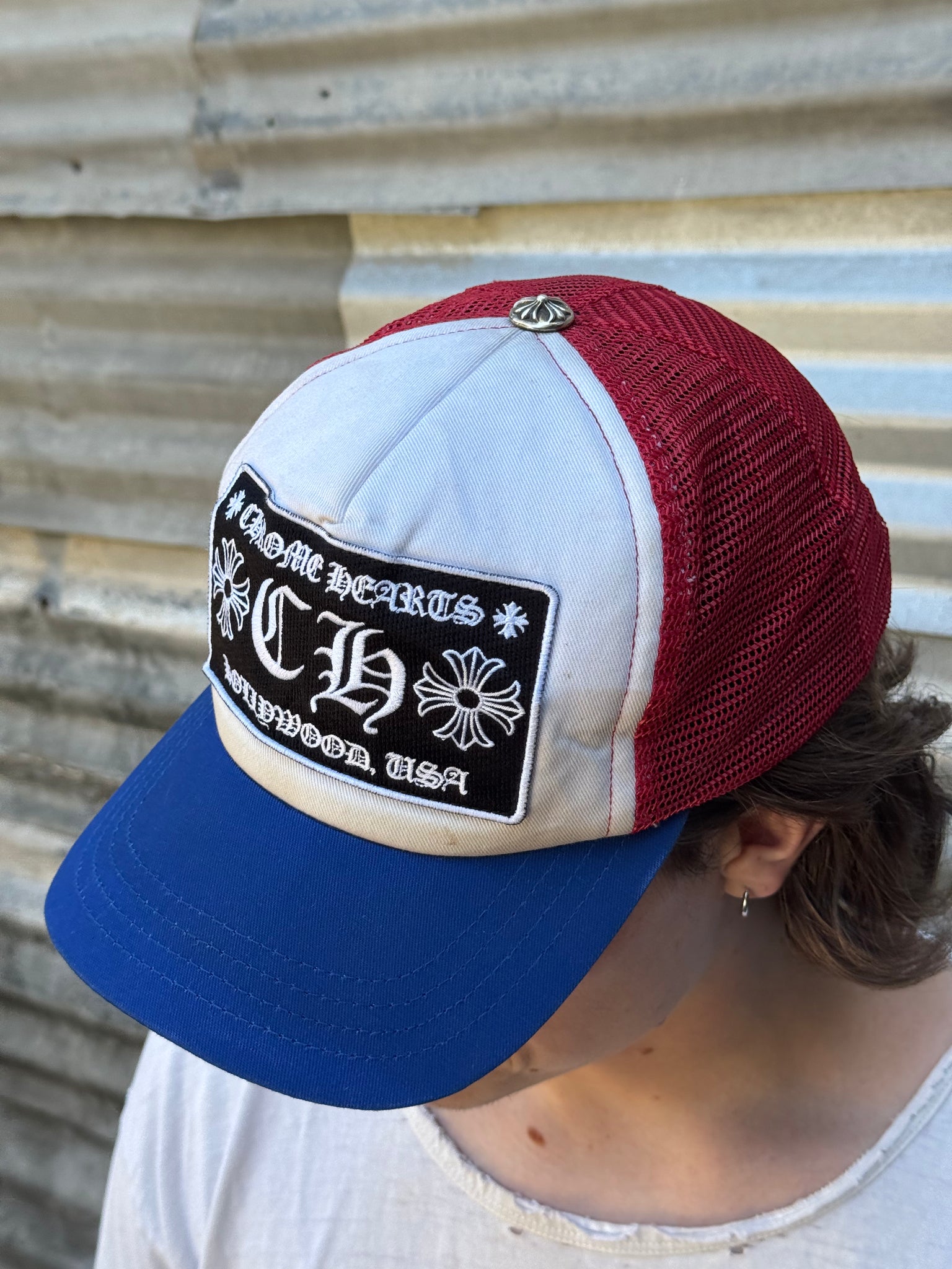 2000S CHROME HEARTS RED WHITE BLUE HAT