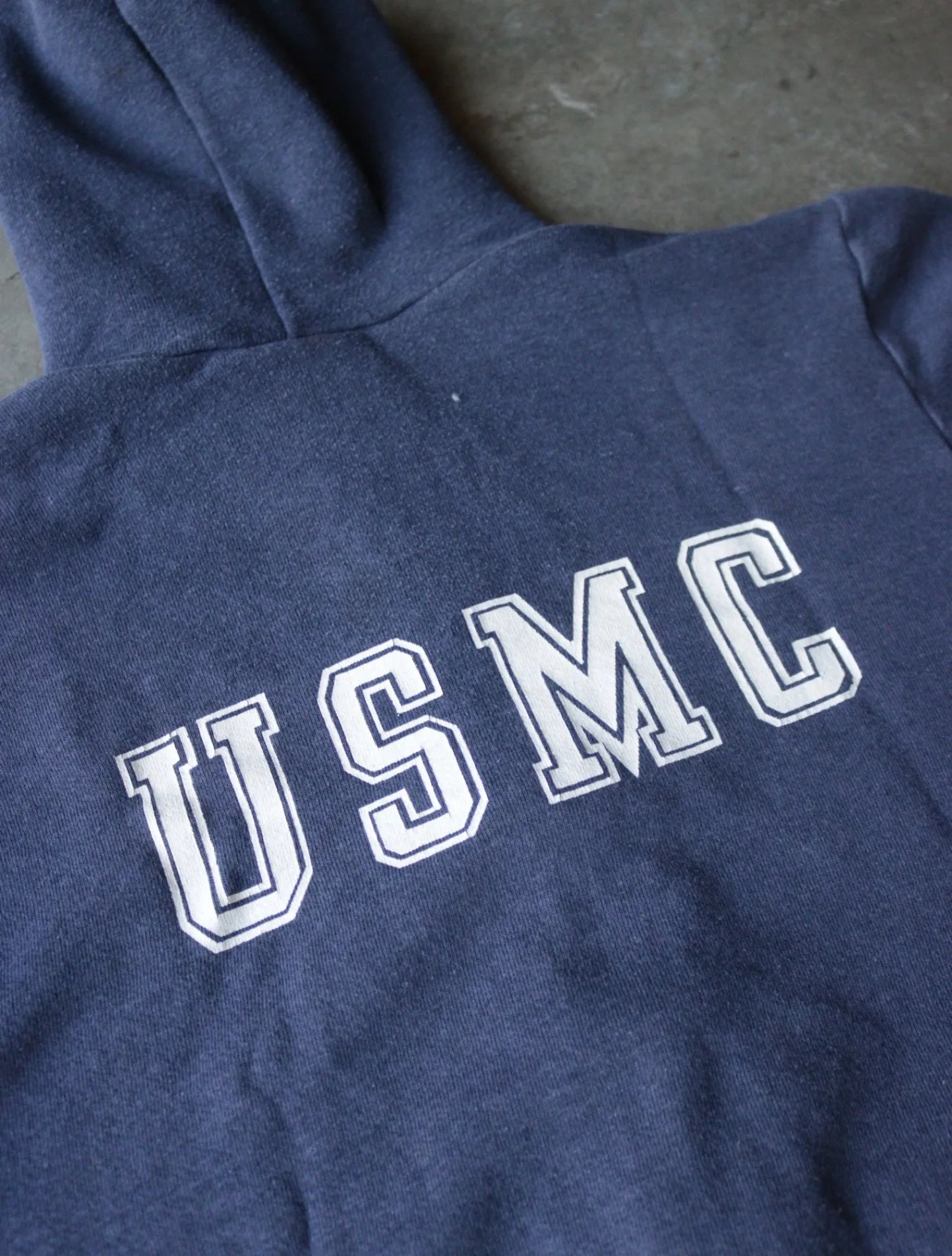 1990S USMC ZIP UP HOODED SWEATSHIRT