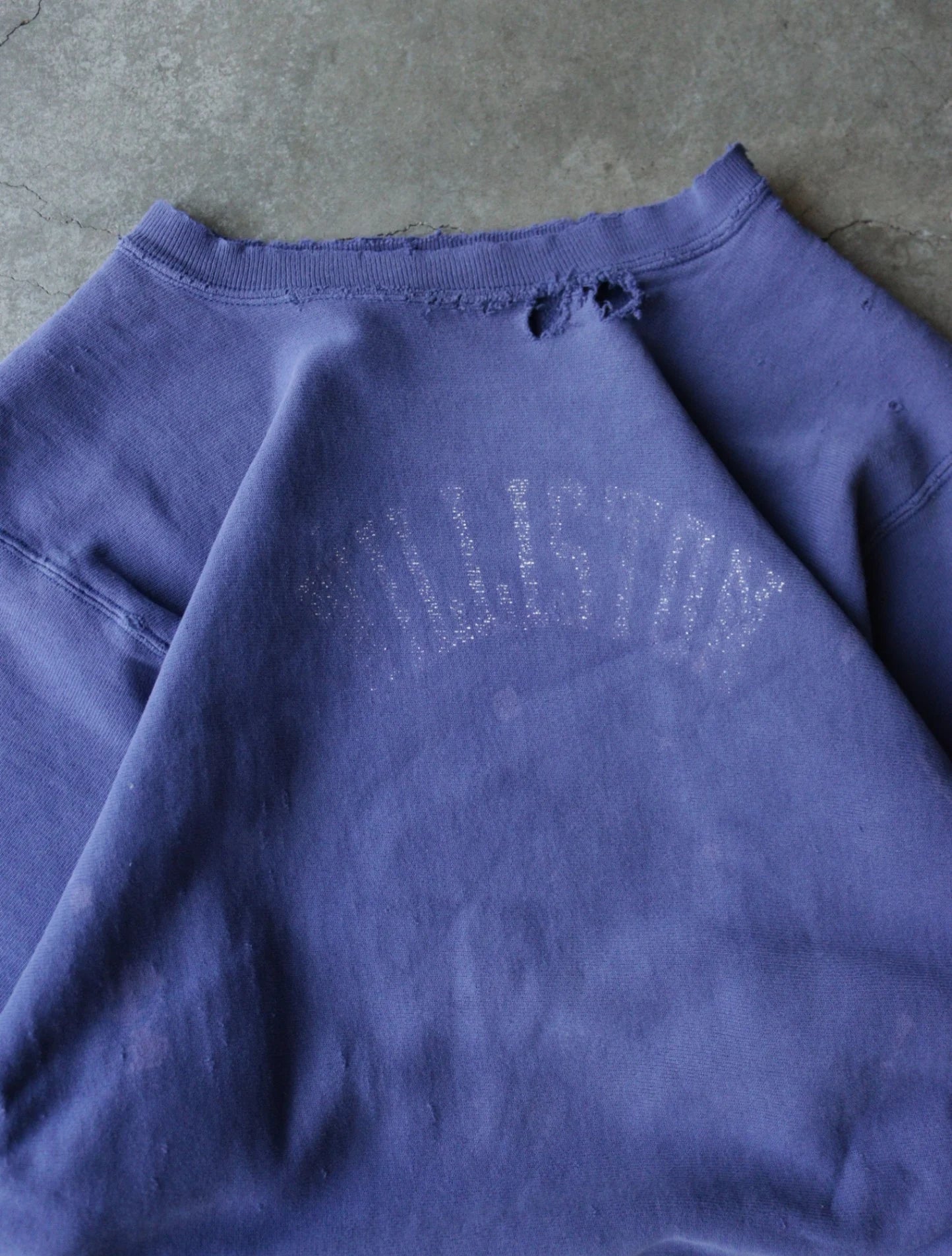 1980S HILLSTON REVERSE WEAVE DISTRESSED SWEATSHIRT