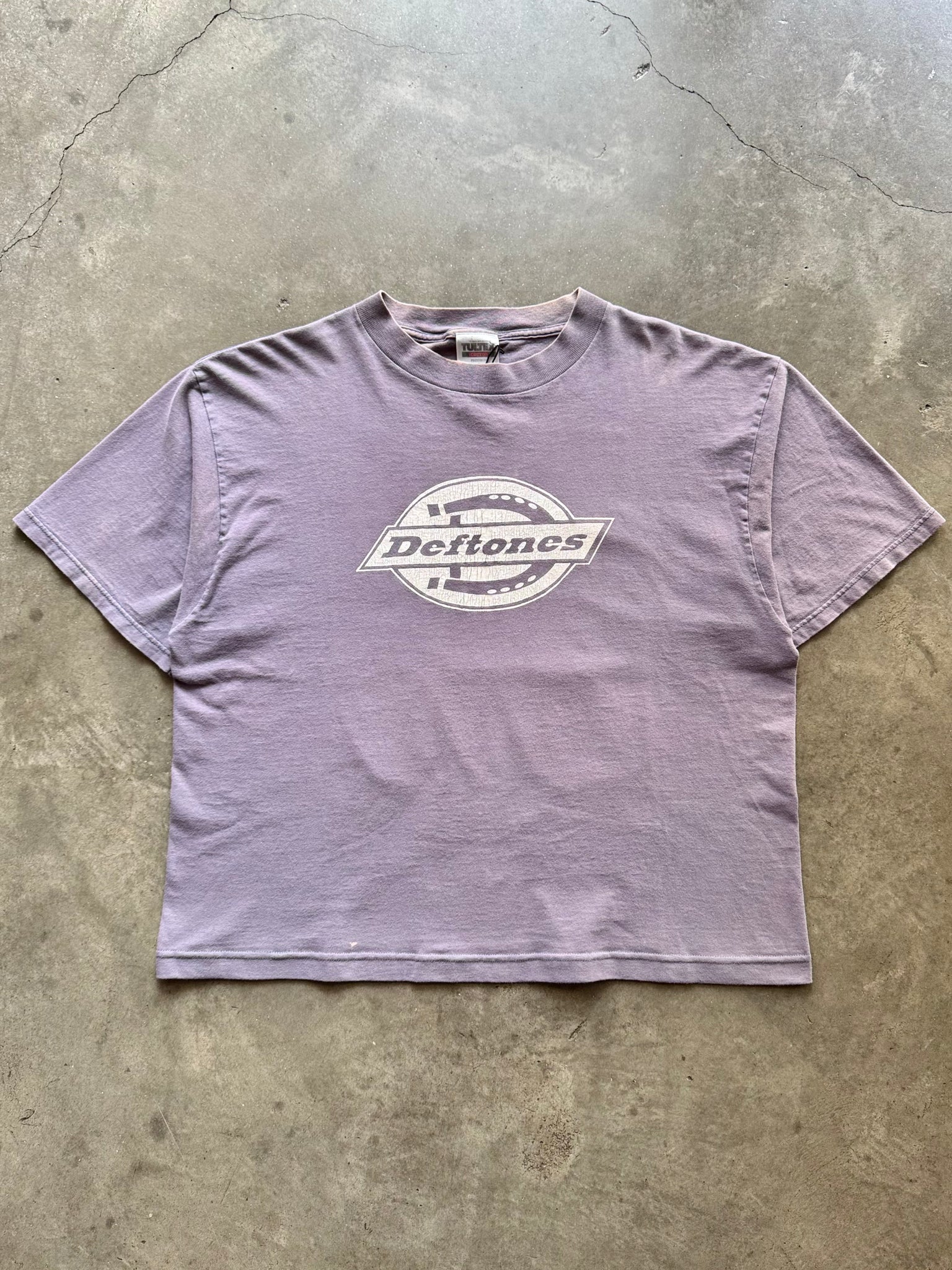 1990S FADED CAMEL CONTRAST COLLAR TEE