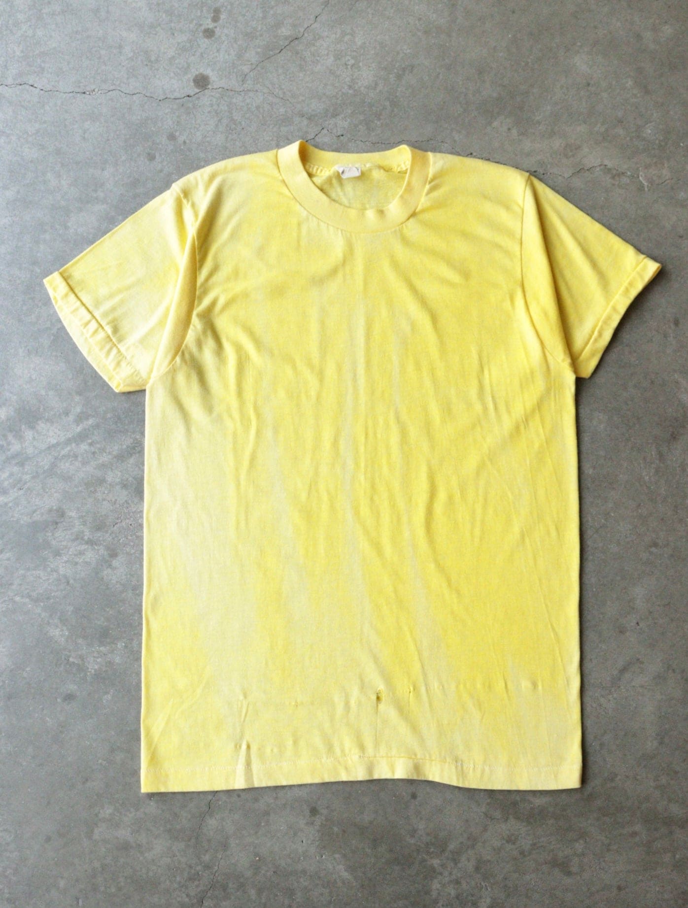 1970S FADED BLANK YELLOW TEE