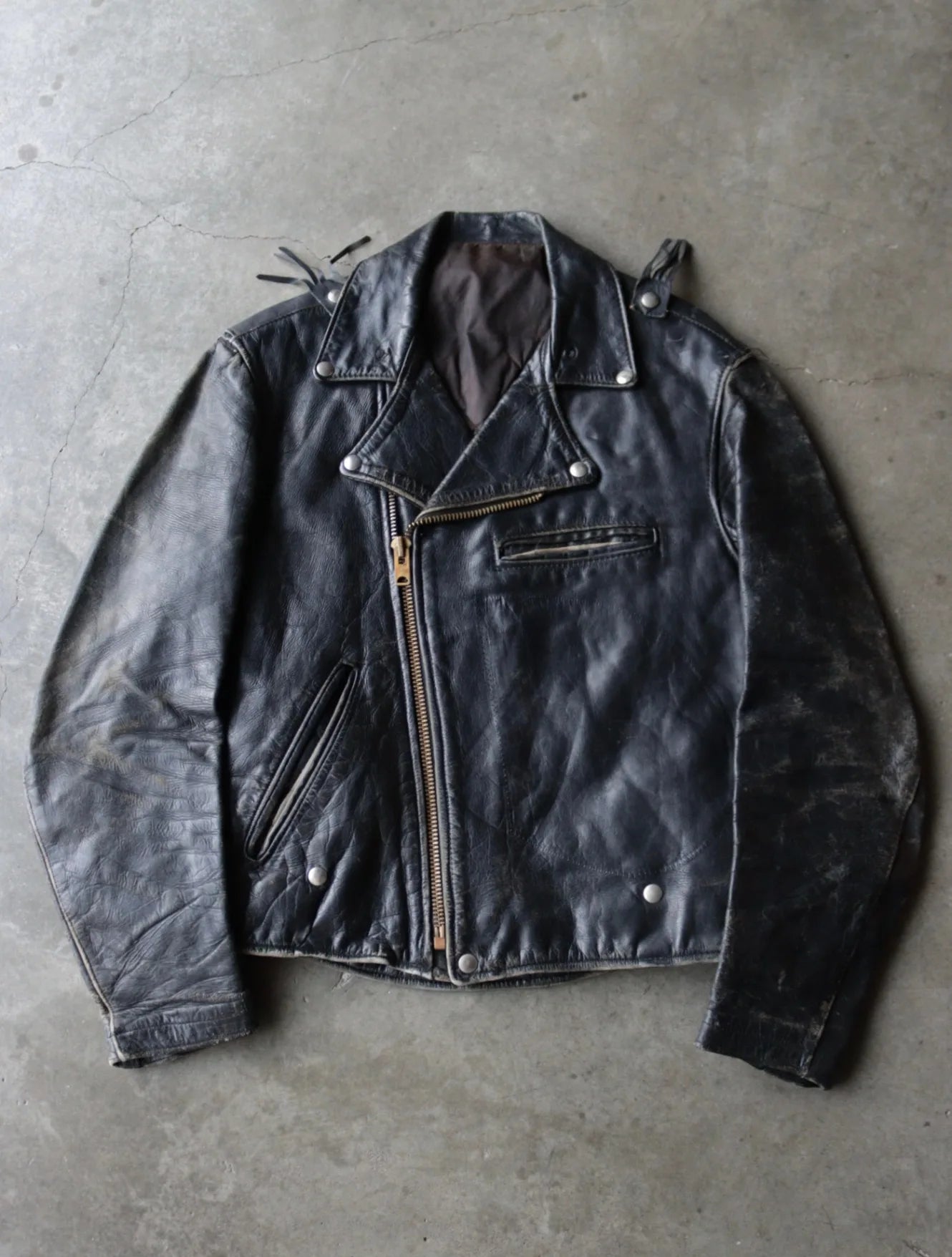 1960S LEATHER BIKER JACKET