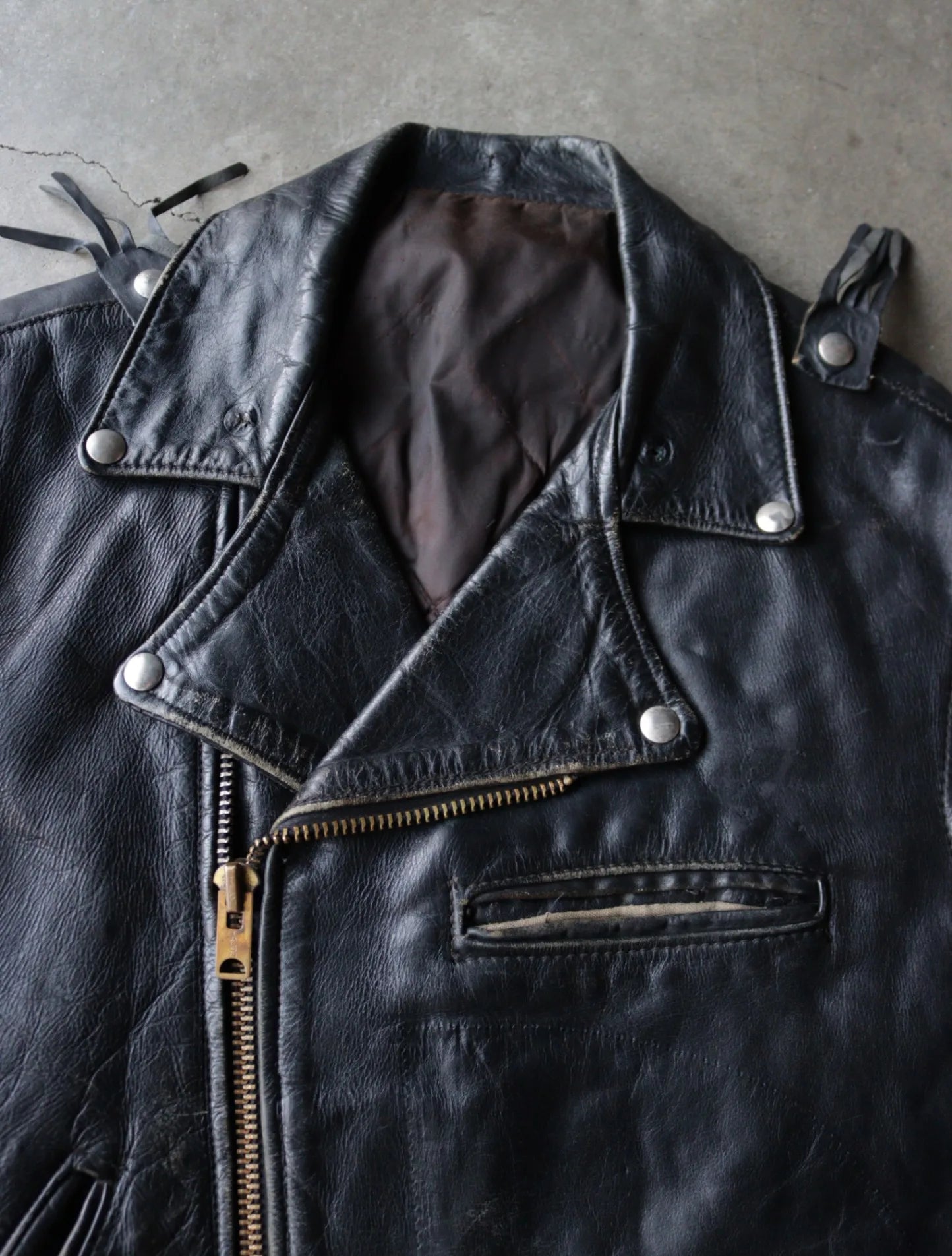 1960S LEATHER BIKER JACKET