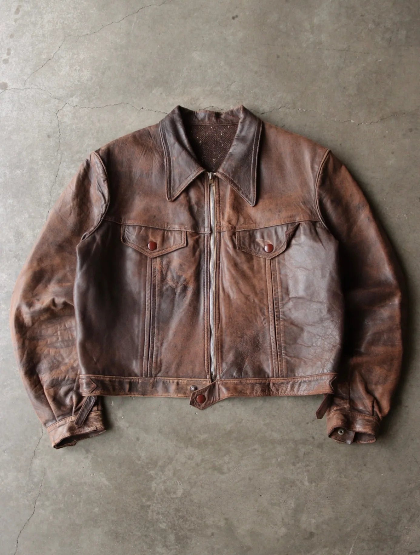 1930S FRENCH CYCLIST LEATHER JACKET – TWO FOLD