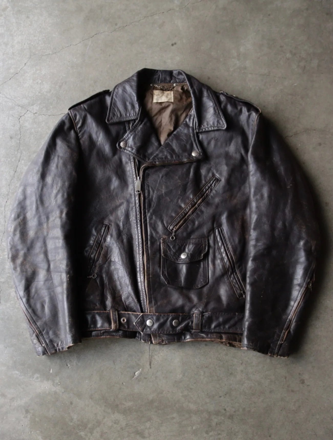 1960S LEATHER BIKER JACKET