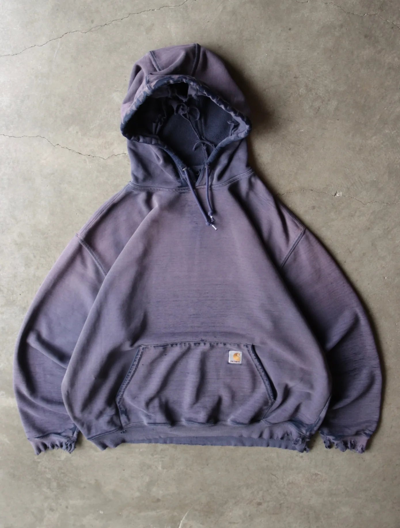 1990S FADED PURPLE HOODED SWEATSHIRT