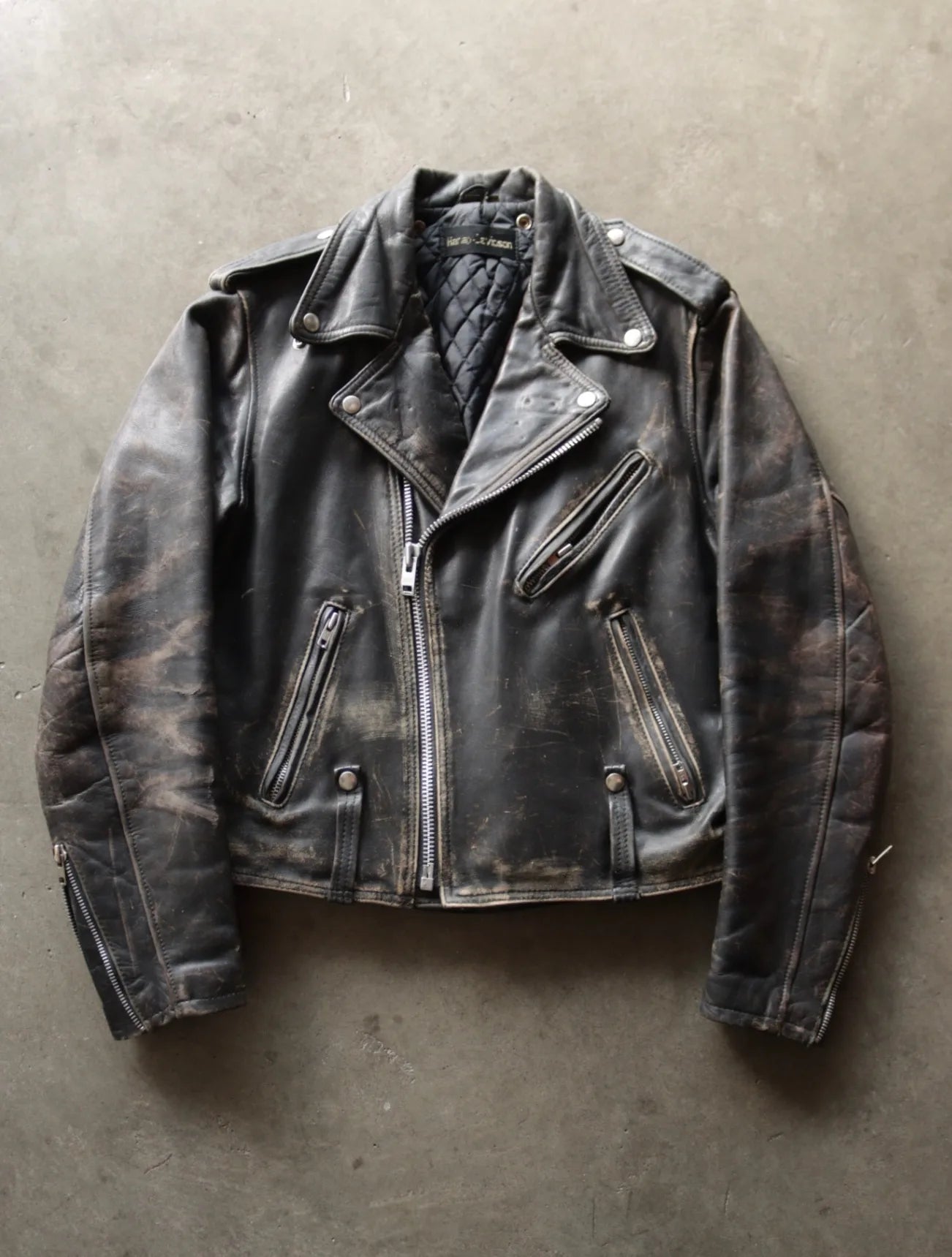 1970S HARLEY LEATHER BIKER JACKET