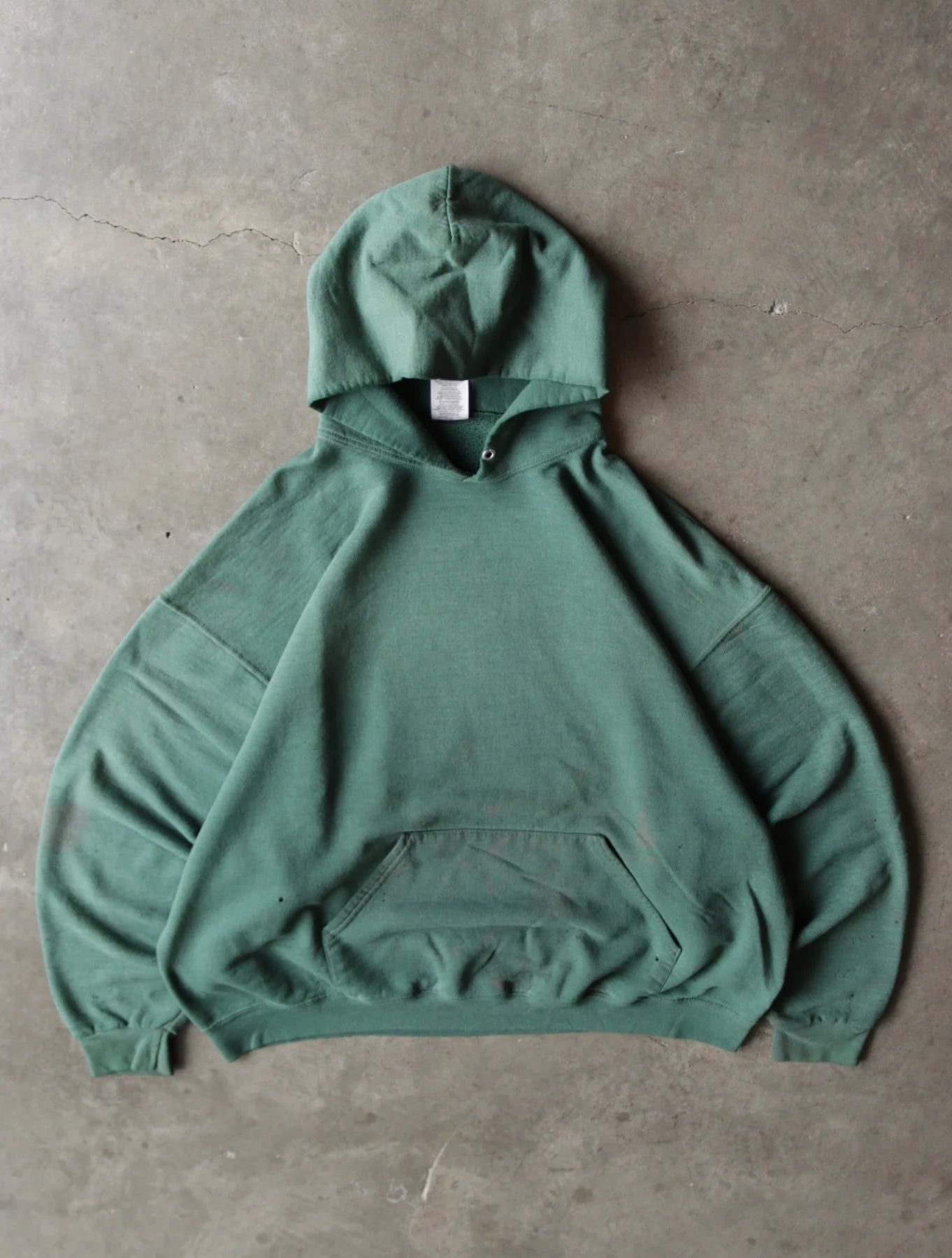 1990S FADED GREEN HOODED SWEATSHIRT