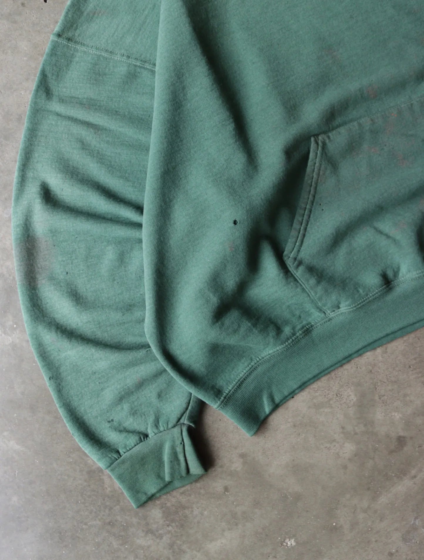 1990S FADED GREEN HOODED SWEATSHIRT