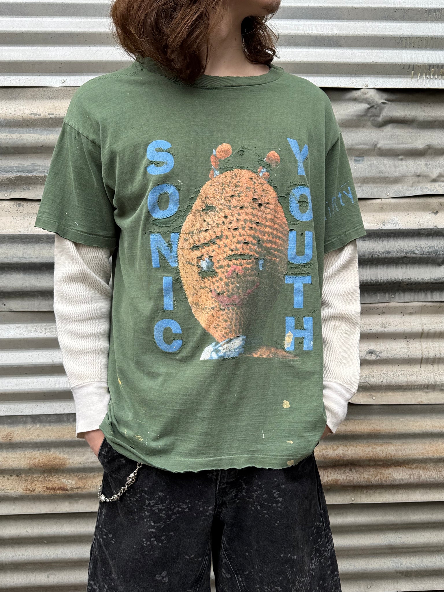 1990S SONIC YOUTH 'DIRTY' REPAIRED BAND TEE