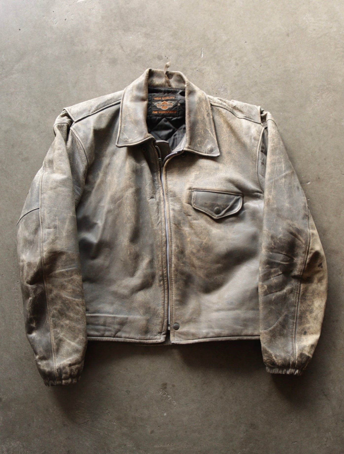 1960S HARLEY LEATHER DISTRESSED JACKET