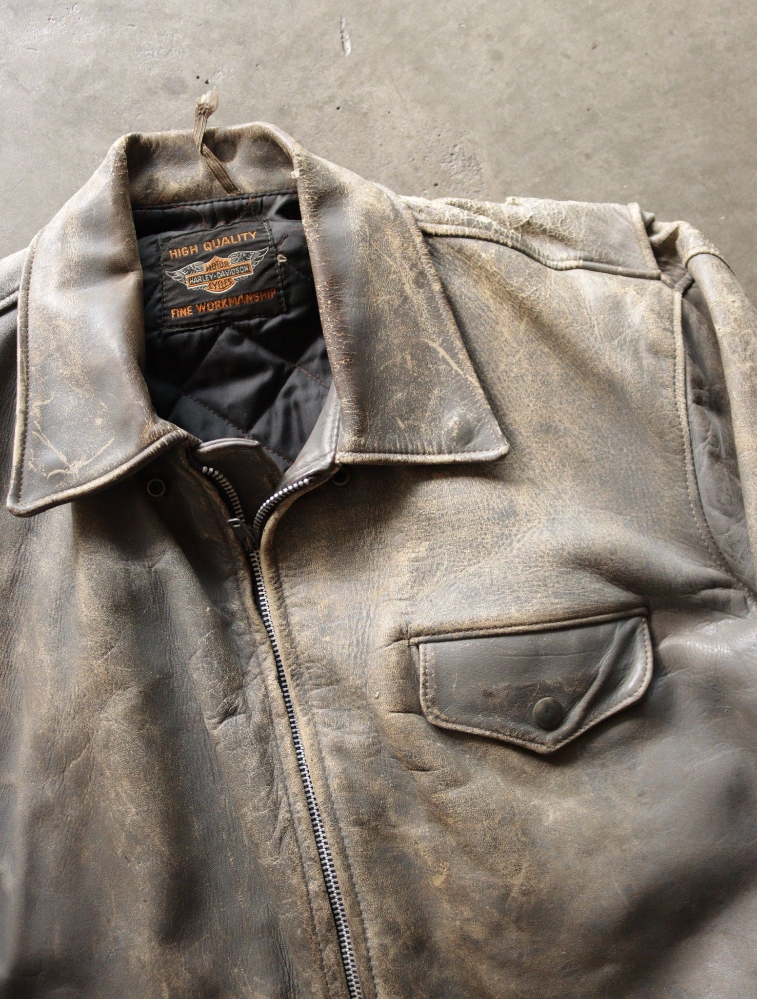 1960S HARLEY LEATHER DISTRESSED JACKET