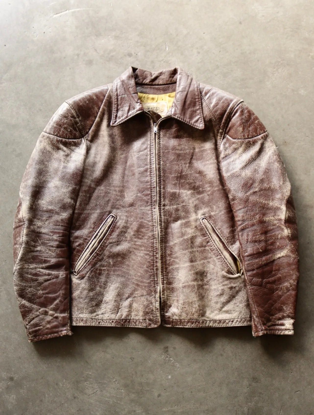 1960S BATES FADED LEATHER JACKET