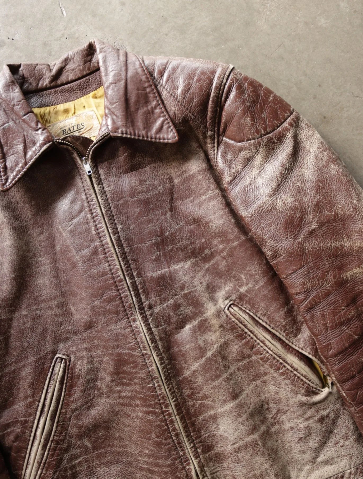 1960S BATES FADED LEATHER JACKET